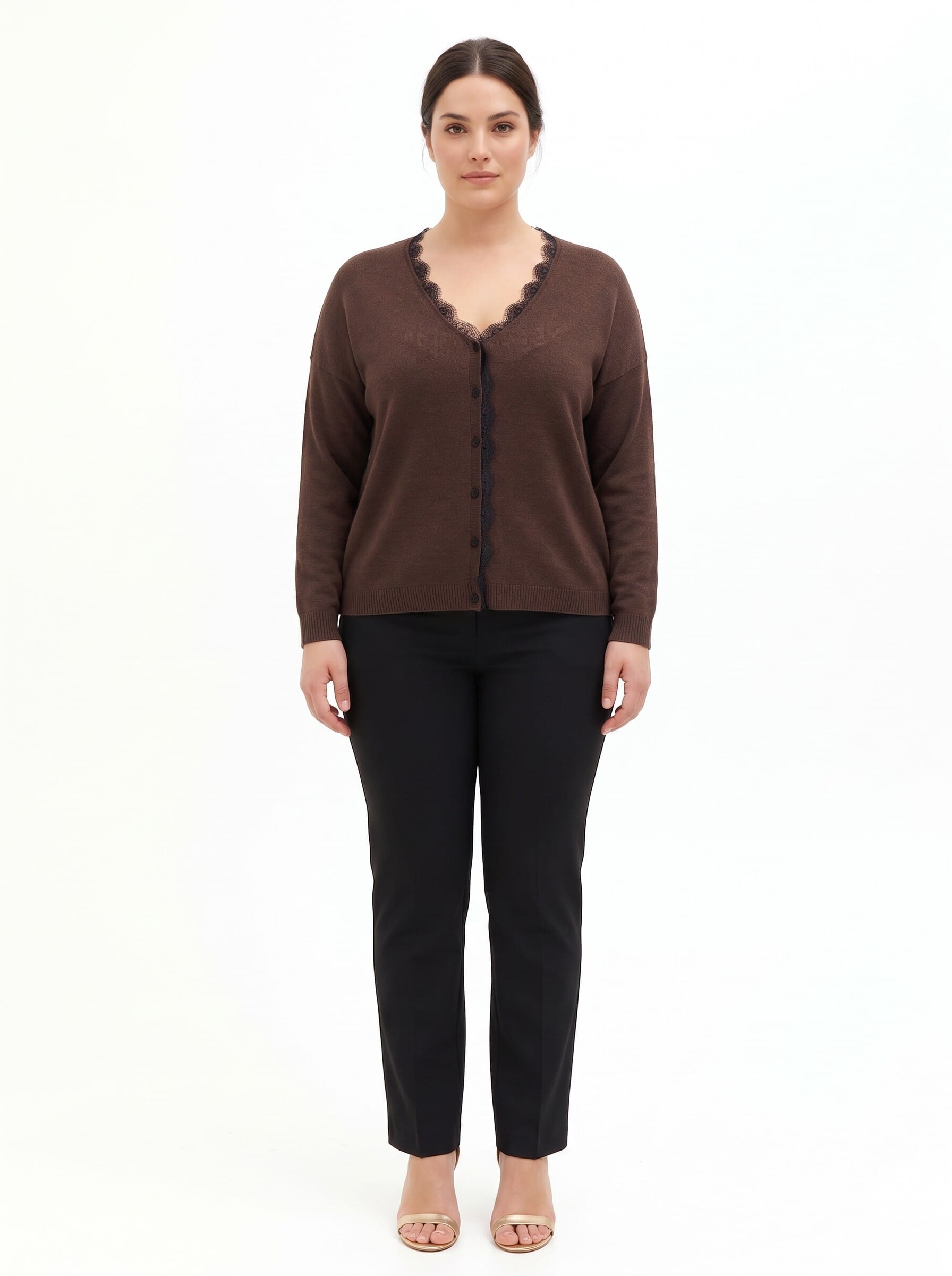 Maglione Curvy Cardigan Con Inserti In Pizzo Rinascimento Curvy