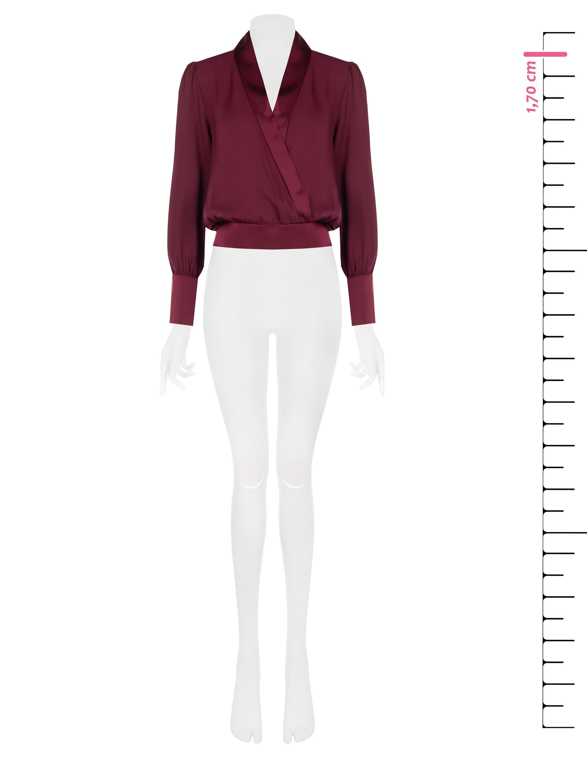 Blusa A Palloncino In Georgette Con Rever E Maxi Polsini In Raso Rinascimento