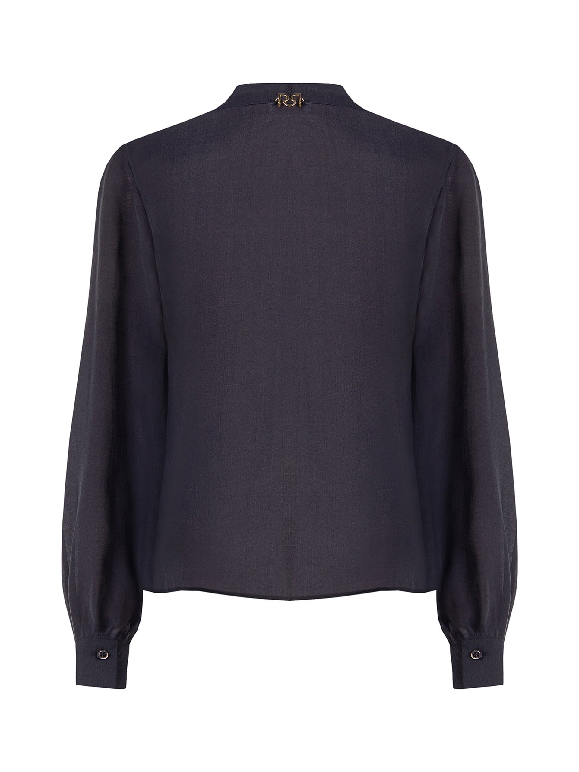Flowy Lyocell Blouse with V-neck and Rinascimento-style ruffles