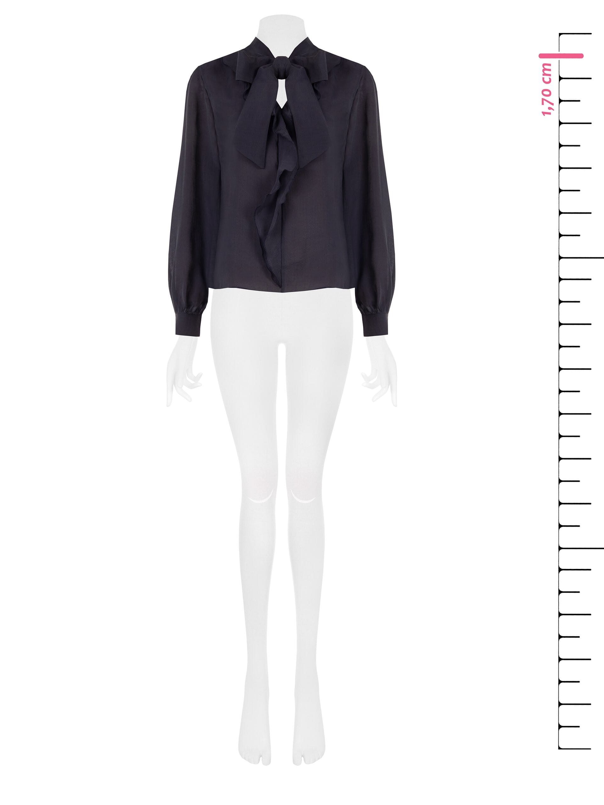 Flowy Lyocell Blouse with V-neck and Rinascimento-style ruffles