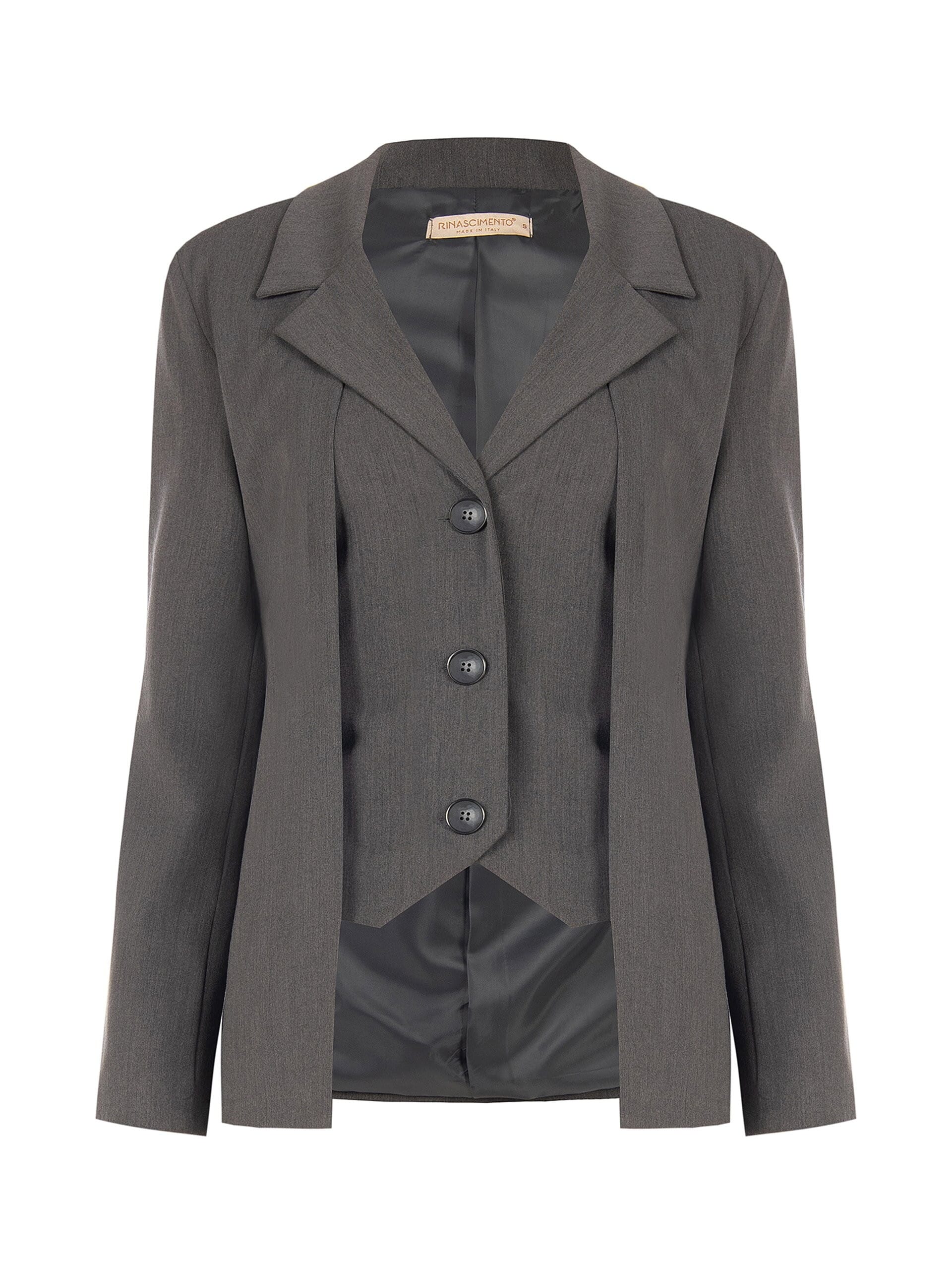 Giacca Blazer In Poliviscosa Effetto 2 In 1 Giacca E Gilet Rinascimento
