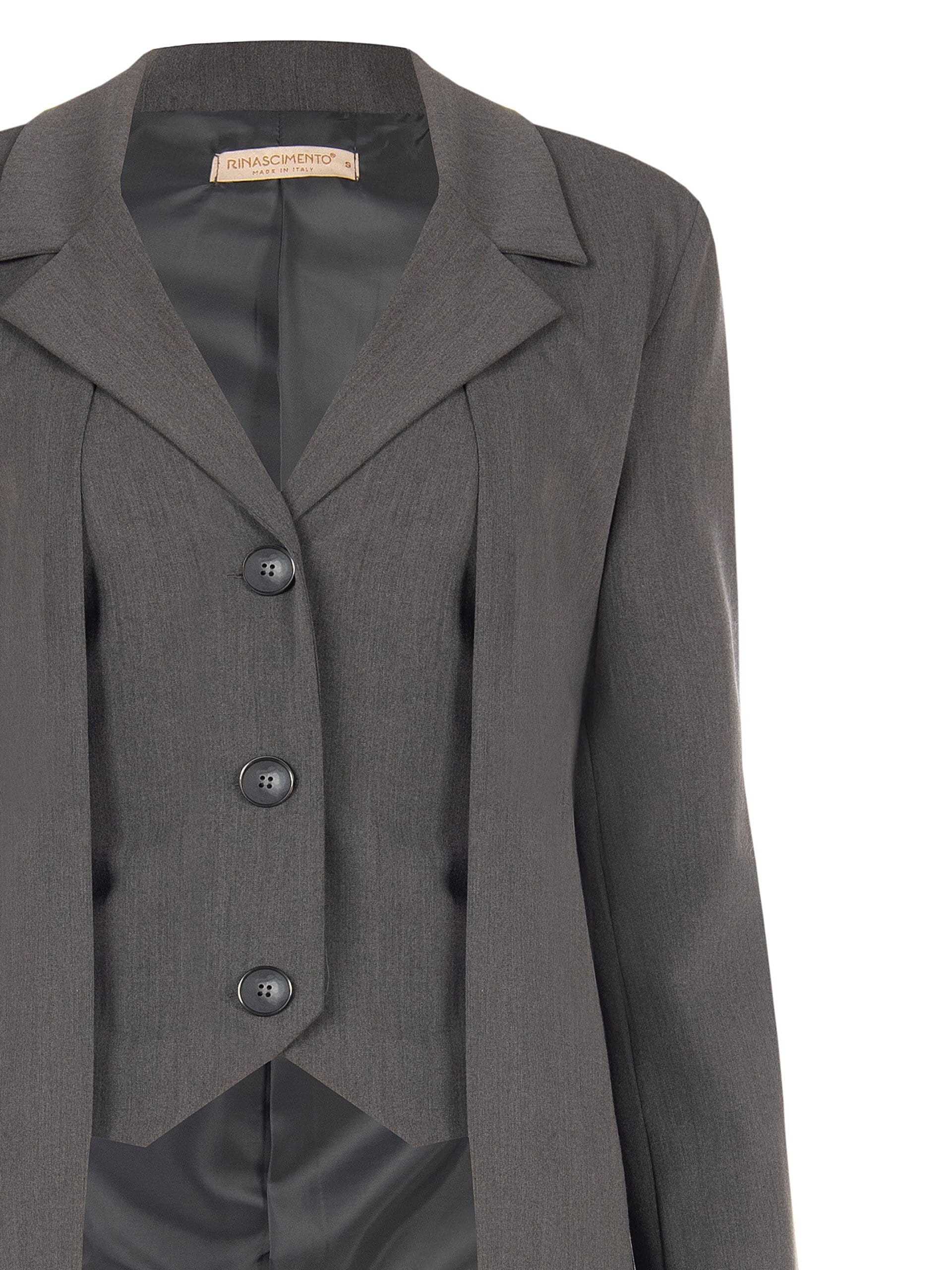 Giacca Blazer In Poliviscosa Effetto 2 In 1 Giacca E Gilet Rinascimento