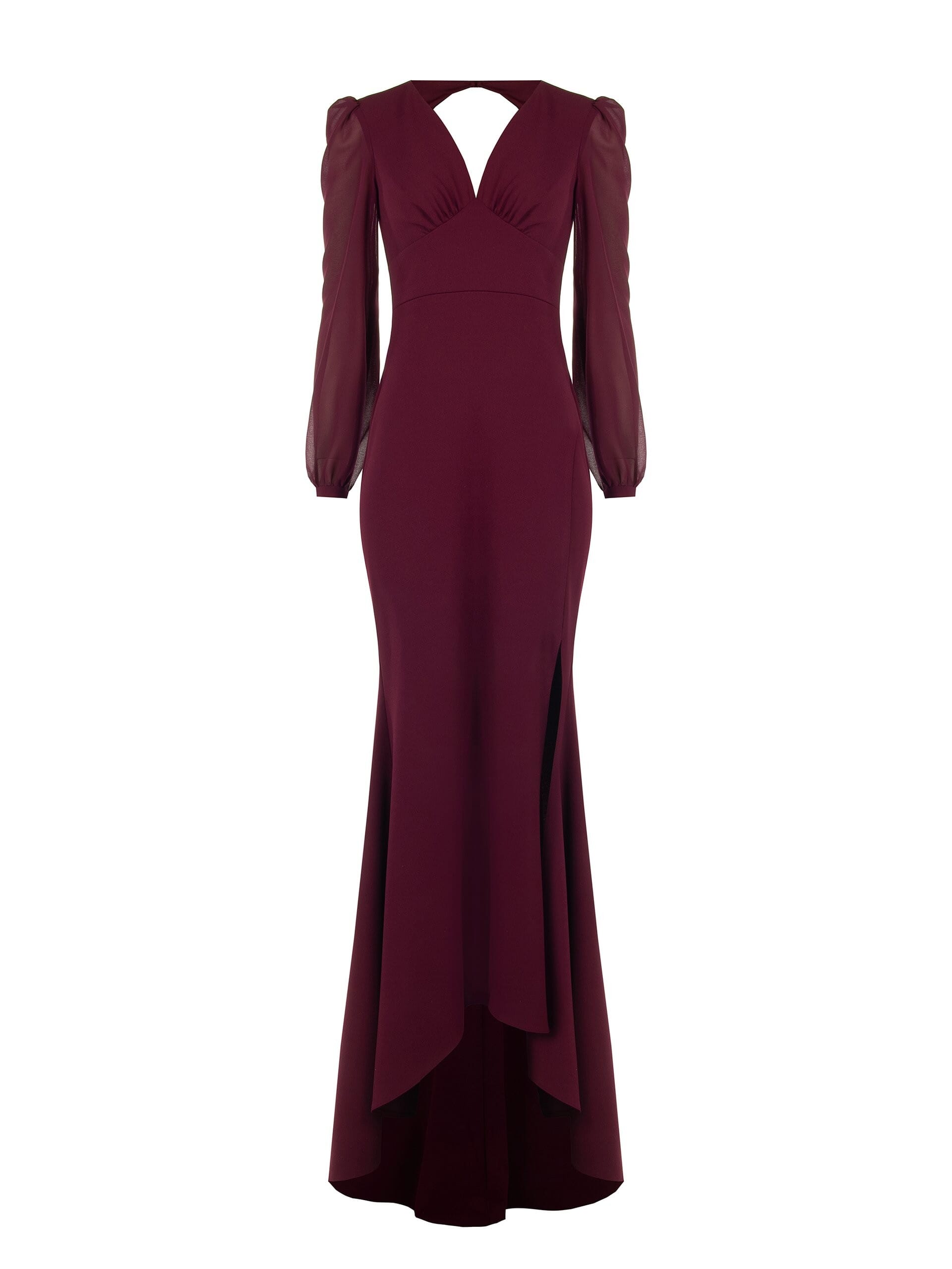 Abito Lungo A Sirena In Scuba Crepe Con Cut-Out Sulla Schiena Rinascimento