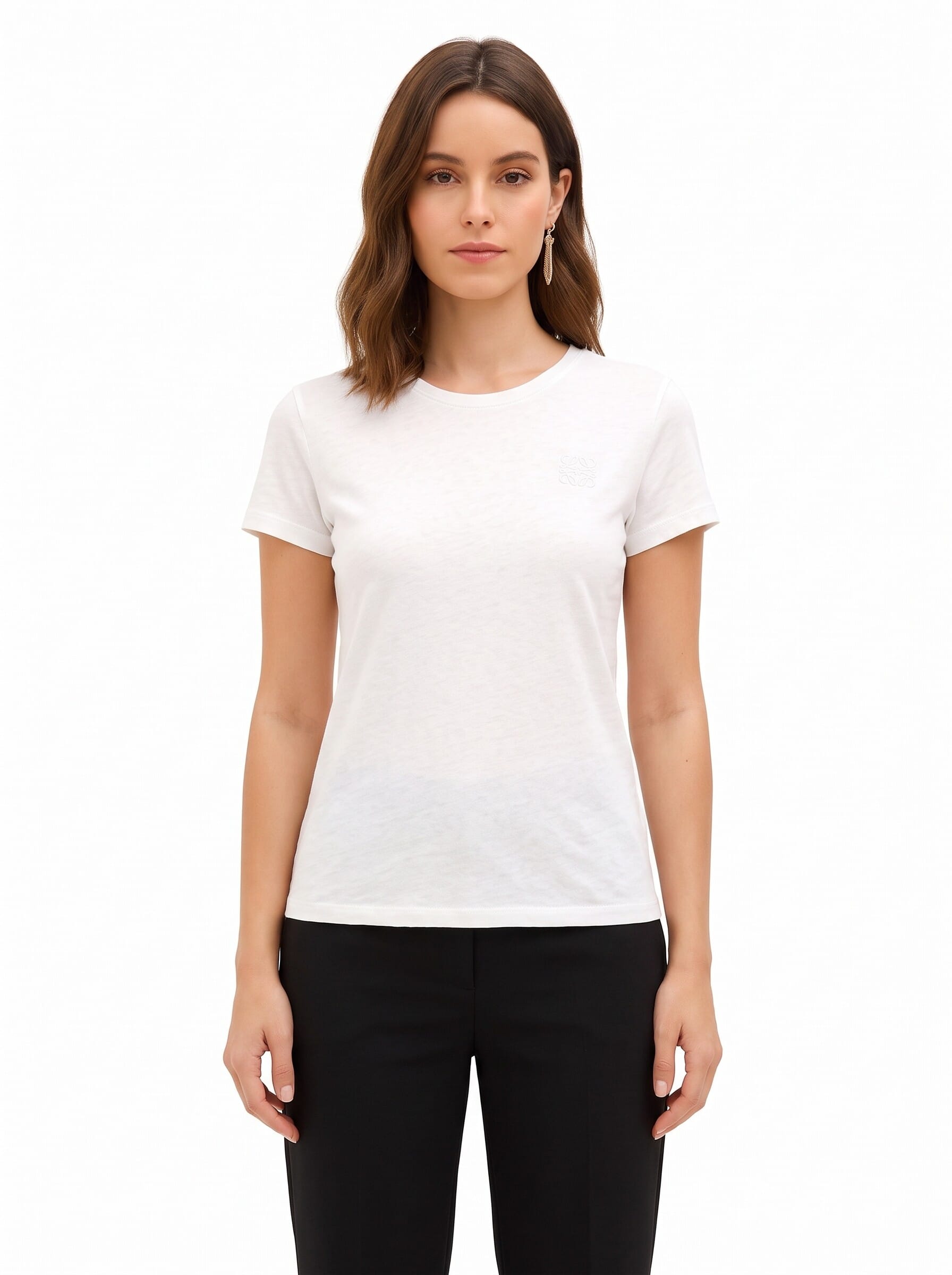 T-Shirt Regular In Cotone Con Logo Ricamato Rinascimento