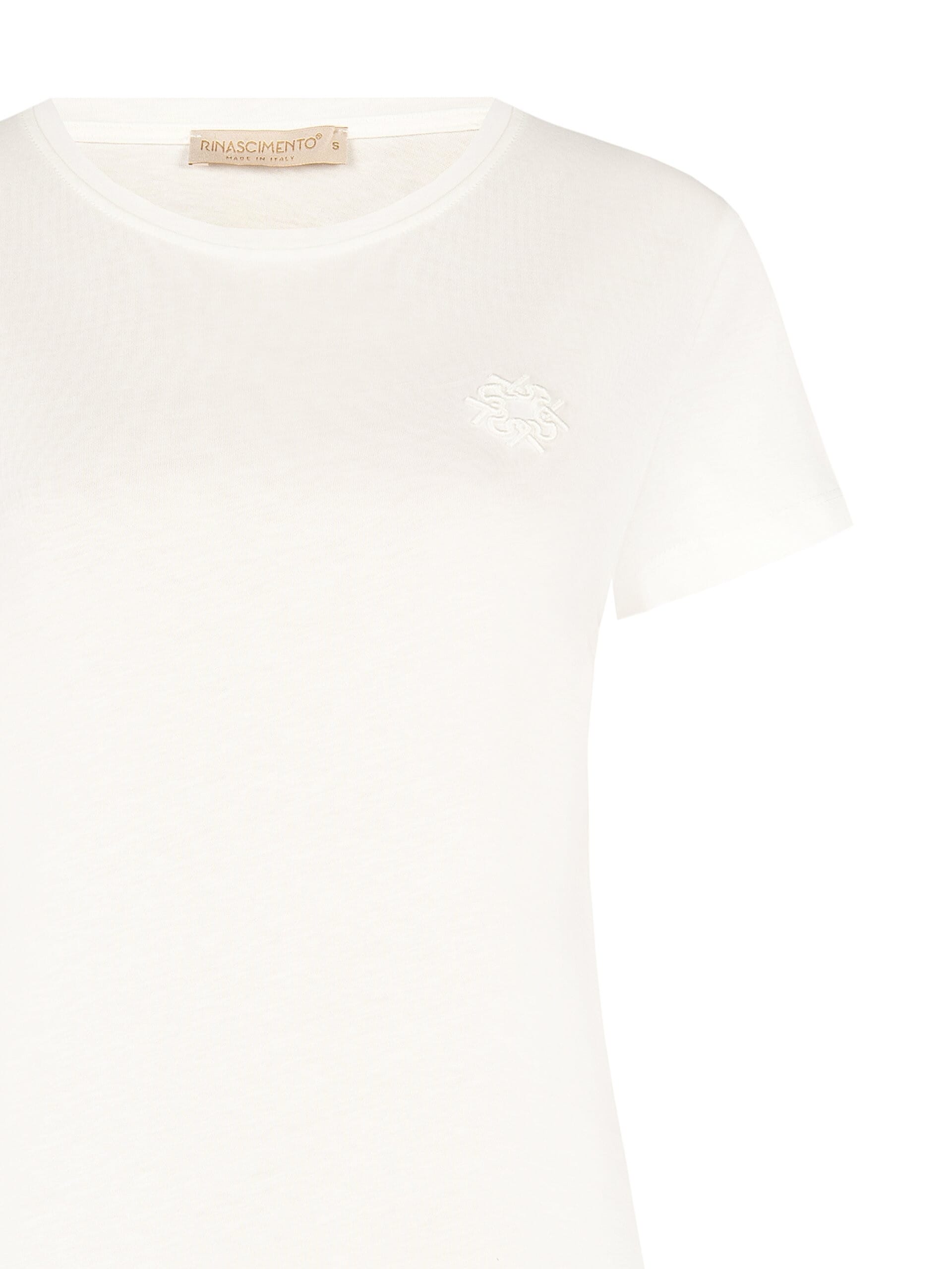 T-Shirt Regular In Cotone Con Logo Ricamato Rinascimento