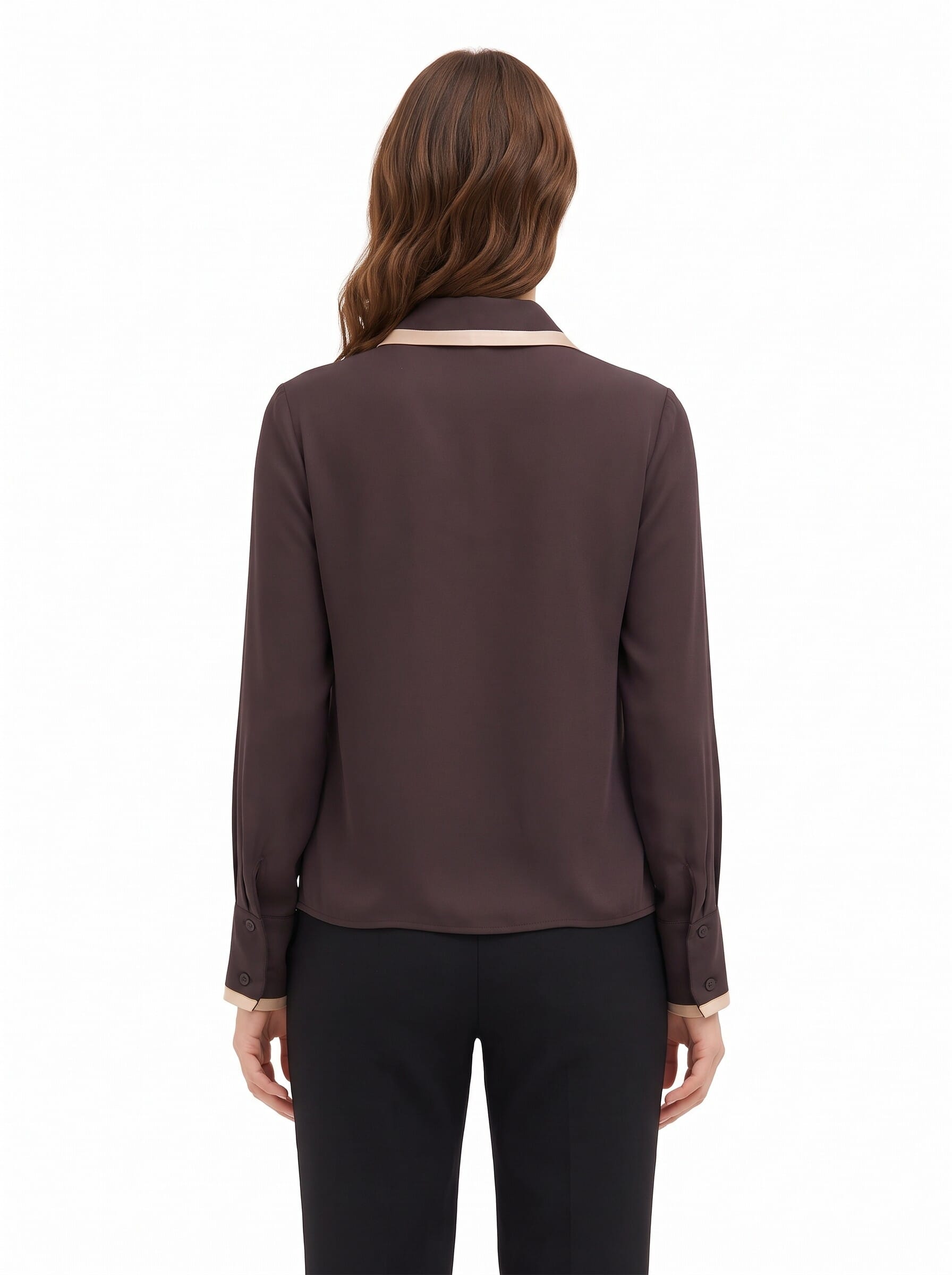 Chemise en satin mat avec détails contrastés « Rinascimento »