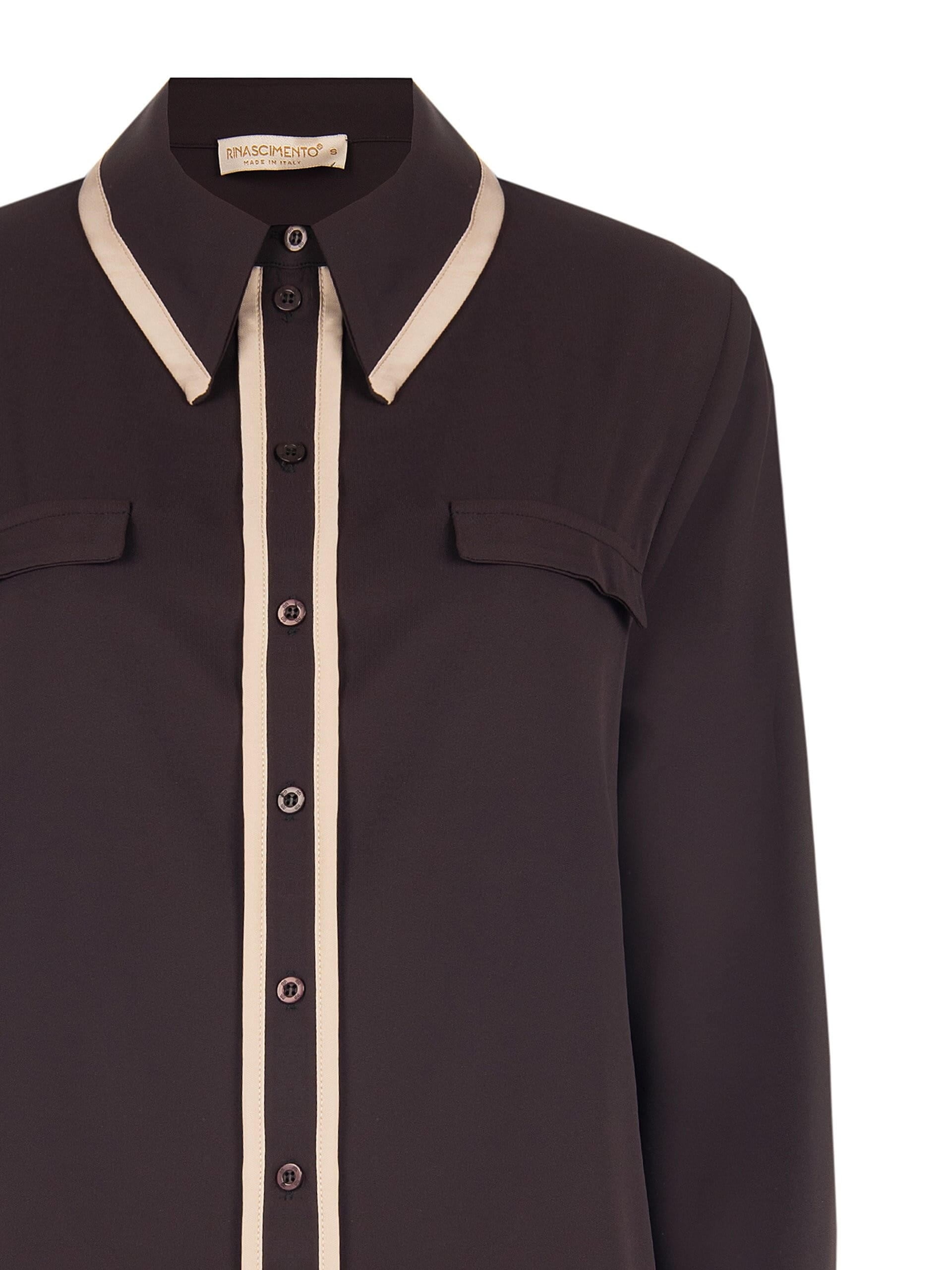 Chemise en satin mat avec détails contrastés « Rinascimento »