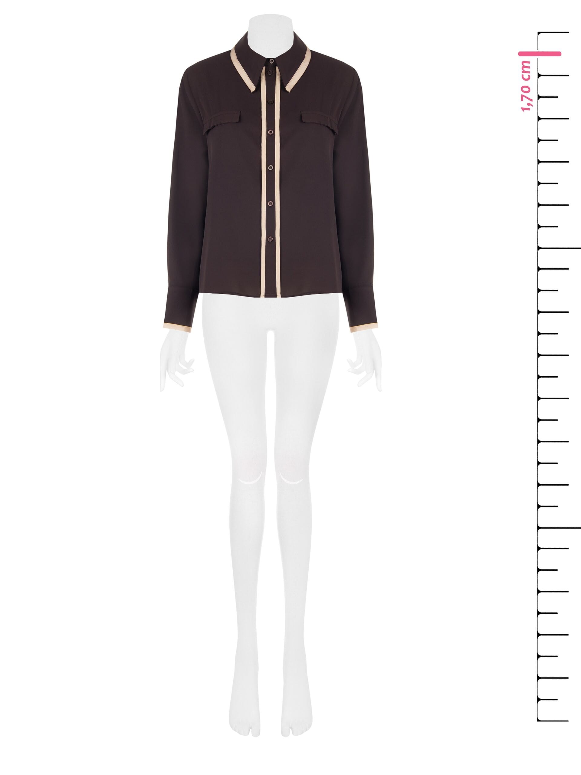 Chemise en satin mat avec détails contrastés « Rinascimento »