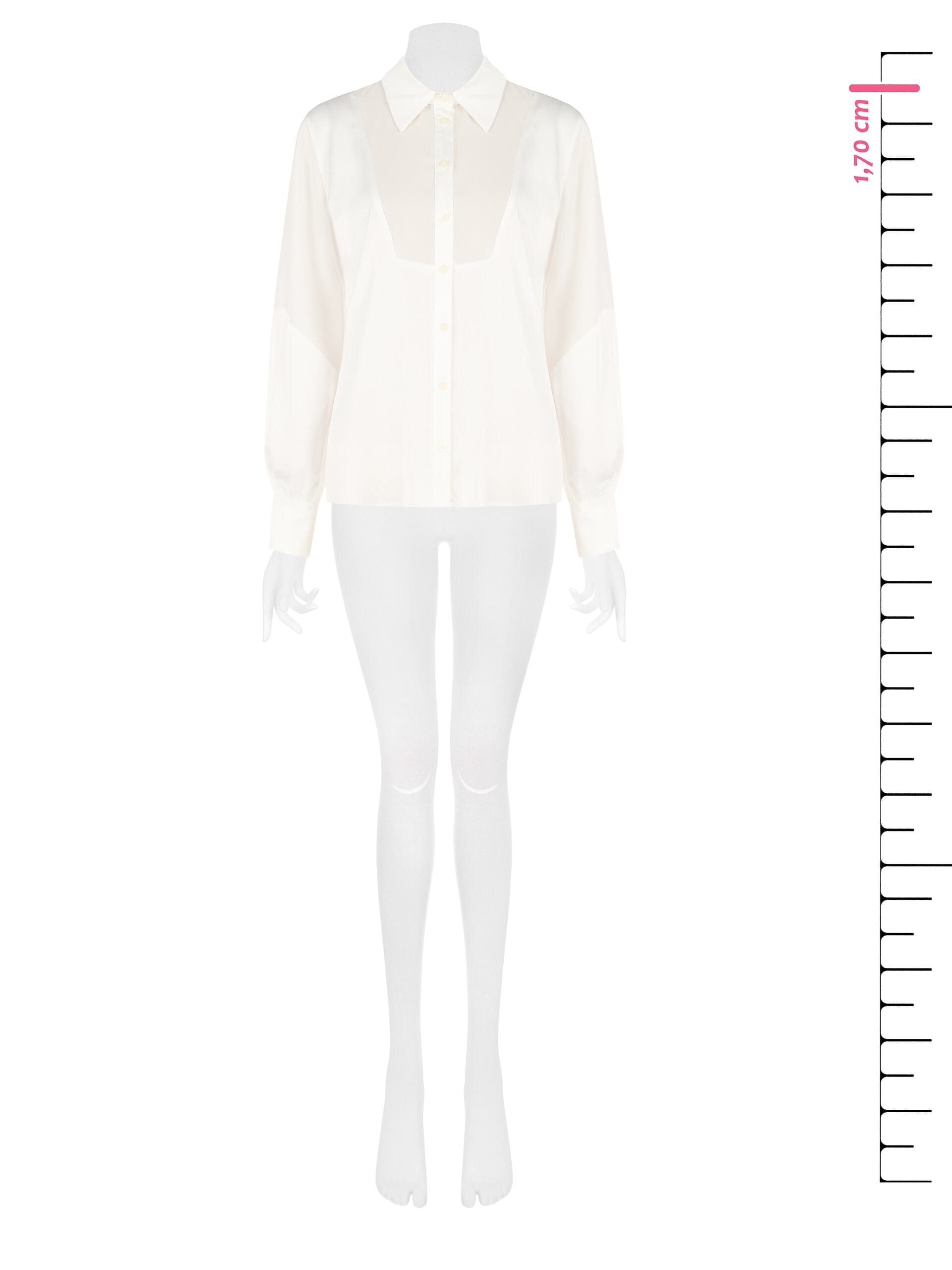 Camicia Ampia E Fluida In Raso Con Inserto In Georgette Semitrasparente Rinascimento