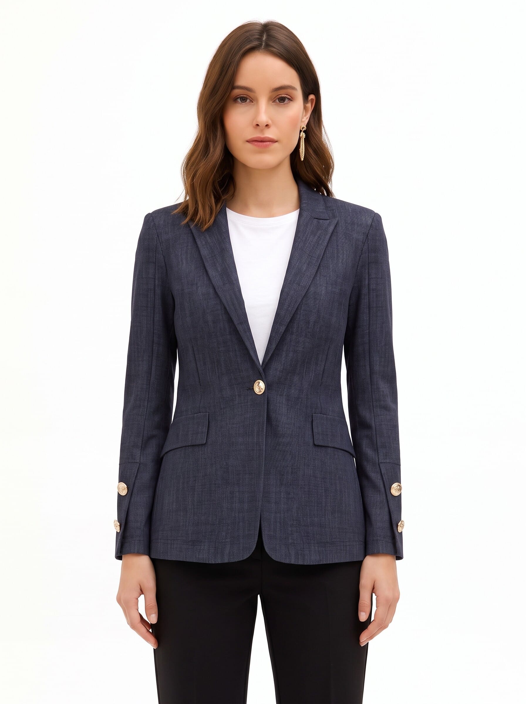 Punto Milano Blazer Jacket with Rinascimento Logo Buttons