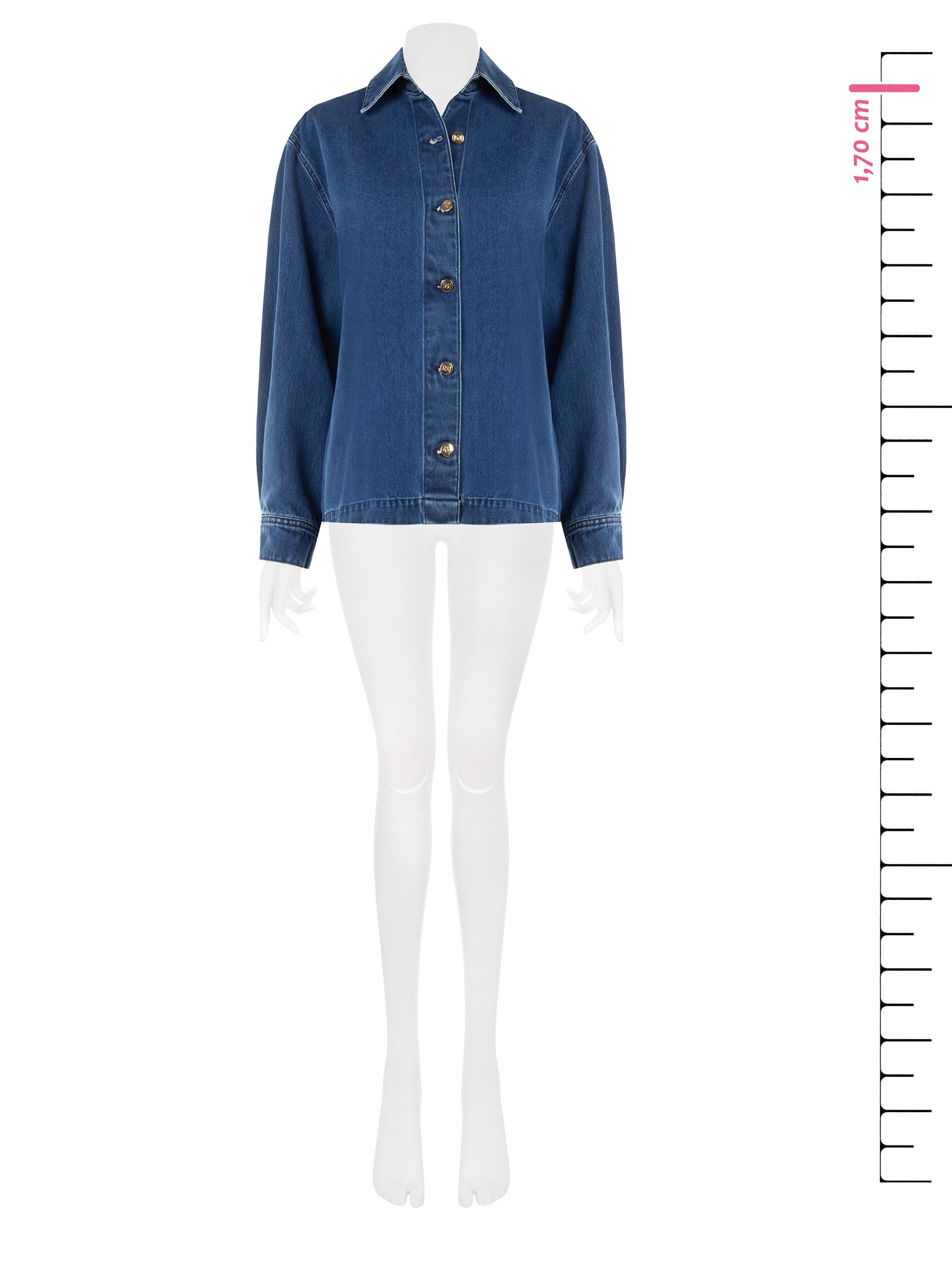 Asymmetrical Oversized Denim Jacket with a Pleated Back – Rinascimento