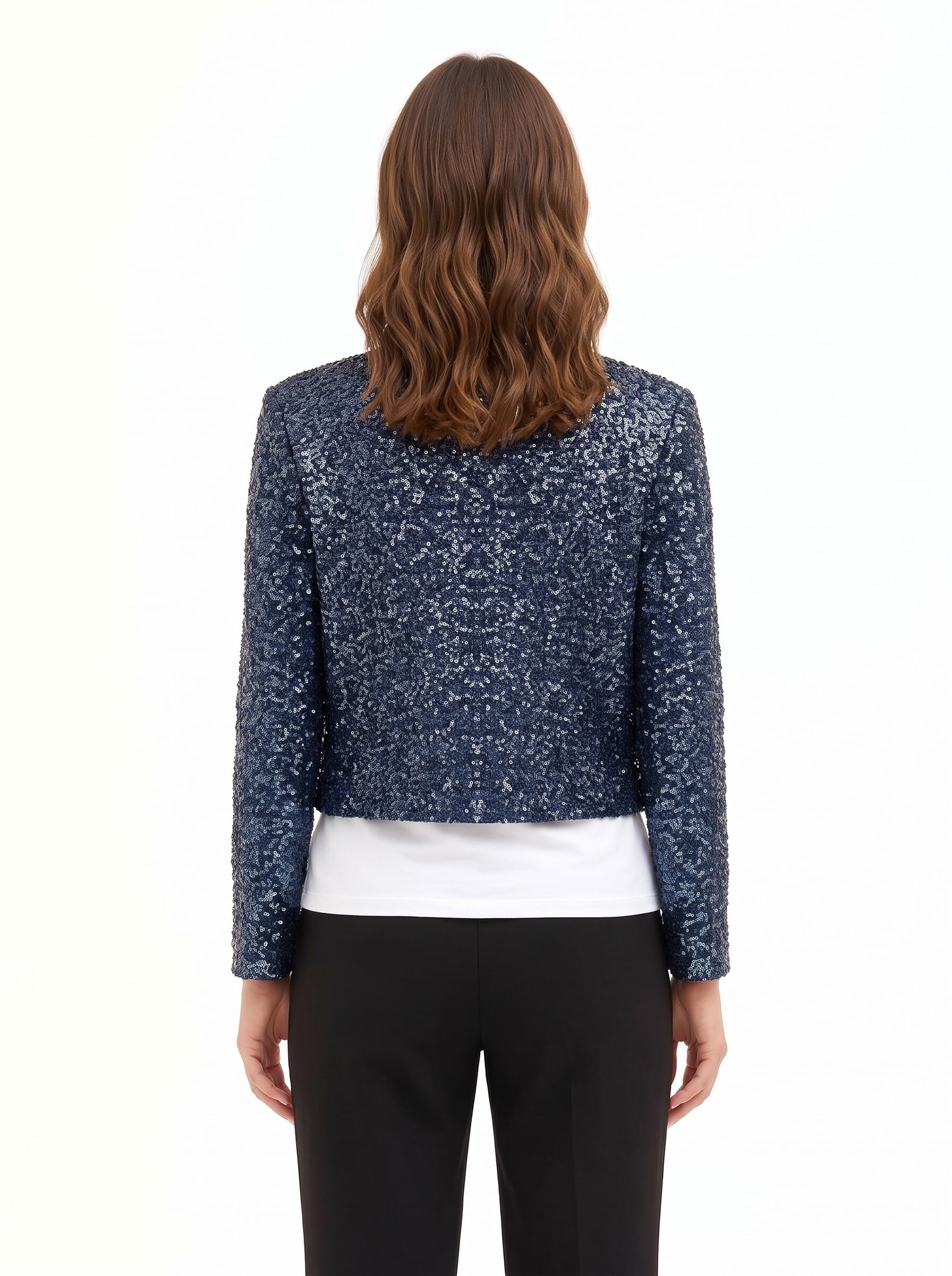Rinascimento Strapless Short Jacket Covered in Sequins