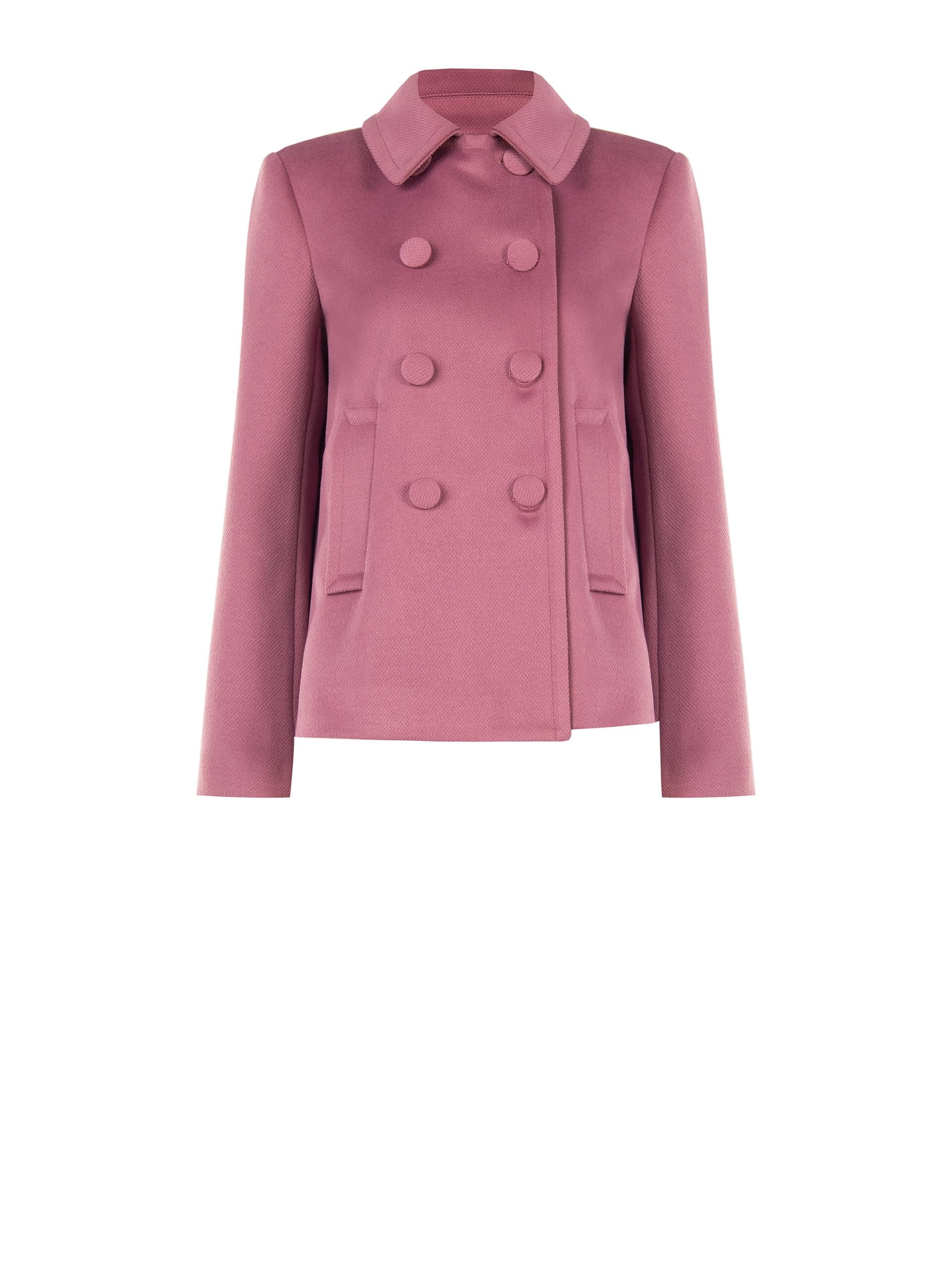 Manteau court oversize en laine avec boutons assortis « Rinascimento »