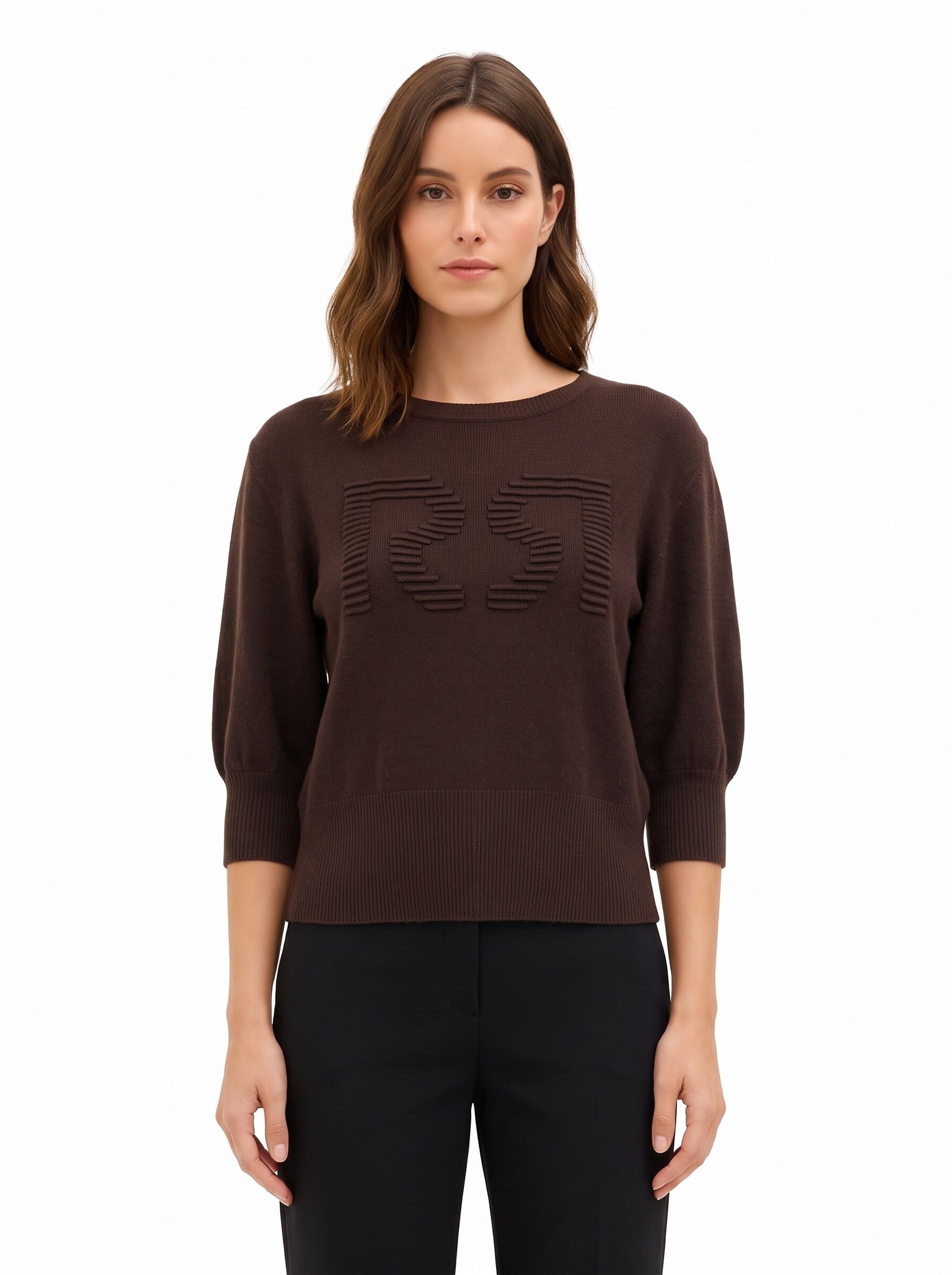 Maglione In Misto Viscosa Con Logo Rr In Rilievo Rinascimento