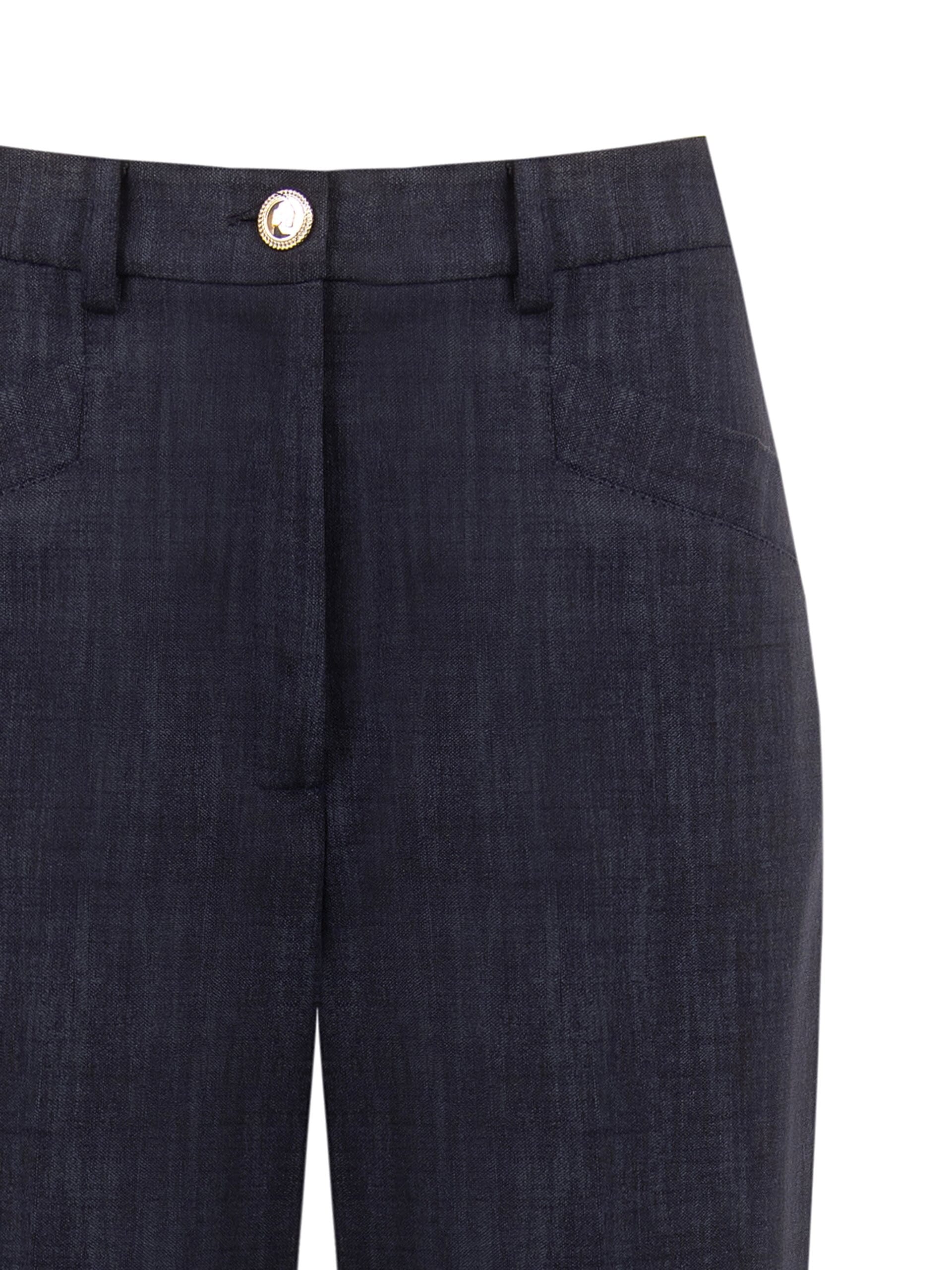 Pantalon à jambes larges en point de Milan « Rinascimento »