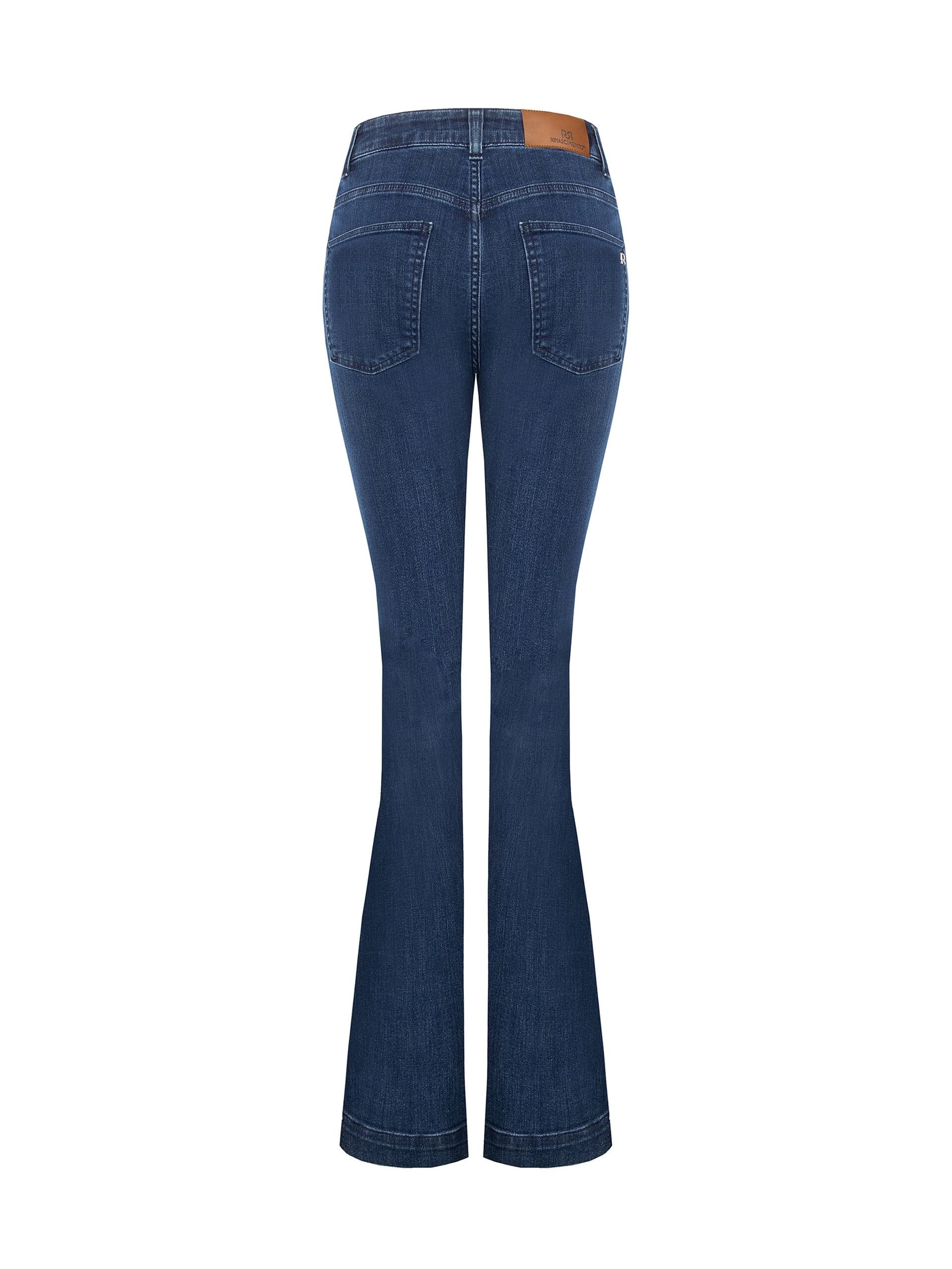 Rinascimento Stretch Skinny Flared Jeans with Front Zips