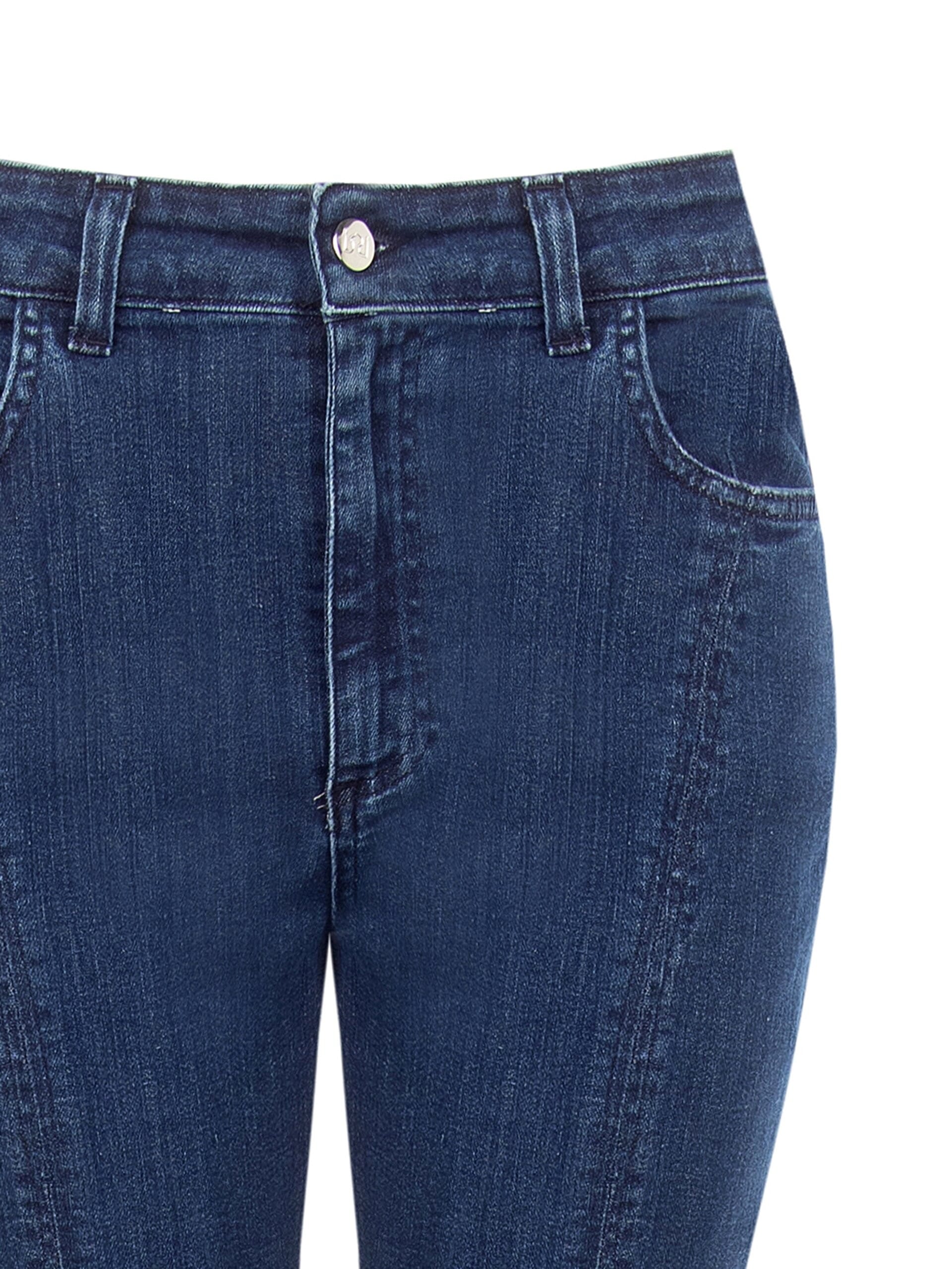 Rinascimento Stretch Skinny Flared Jeans with Front Zips