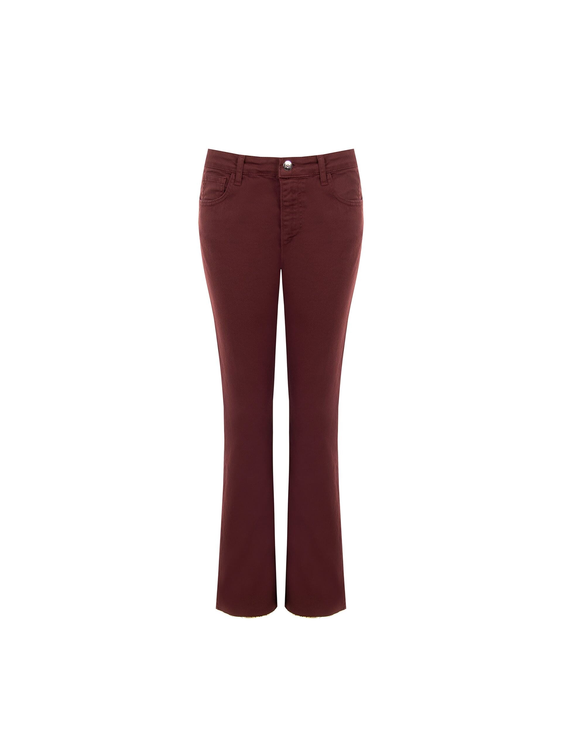 Rinascimento Stretch Flare Jeans with Raw-Cut Hems