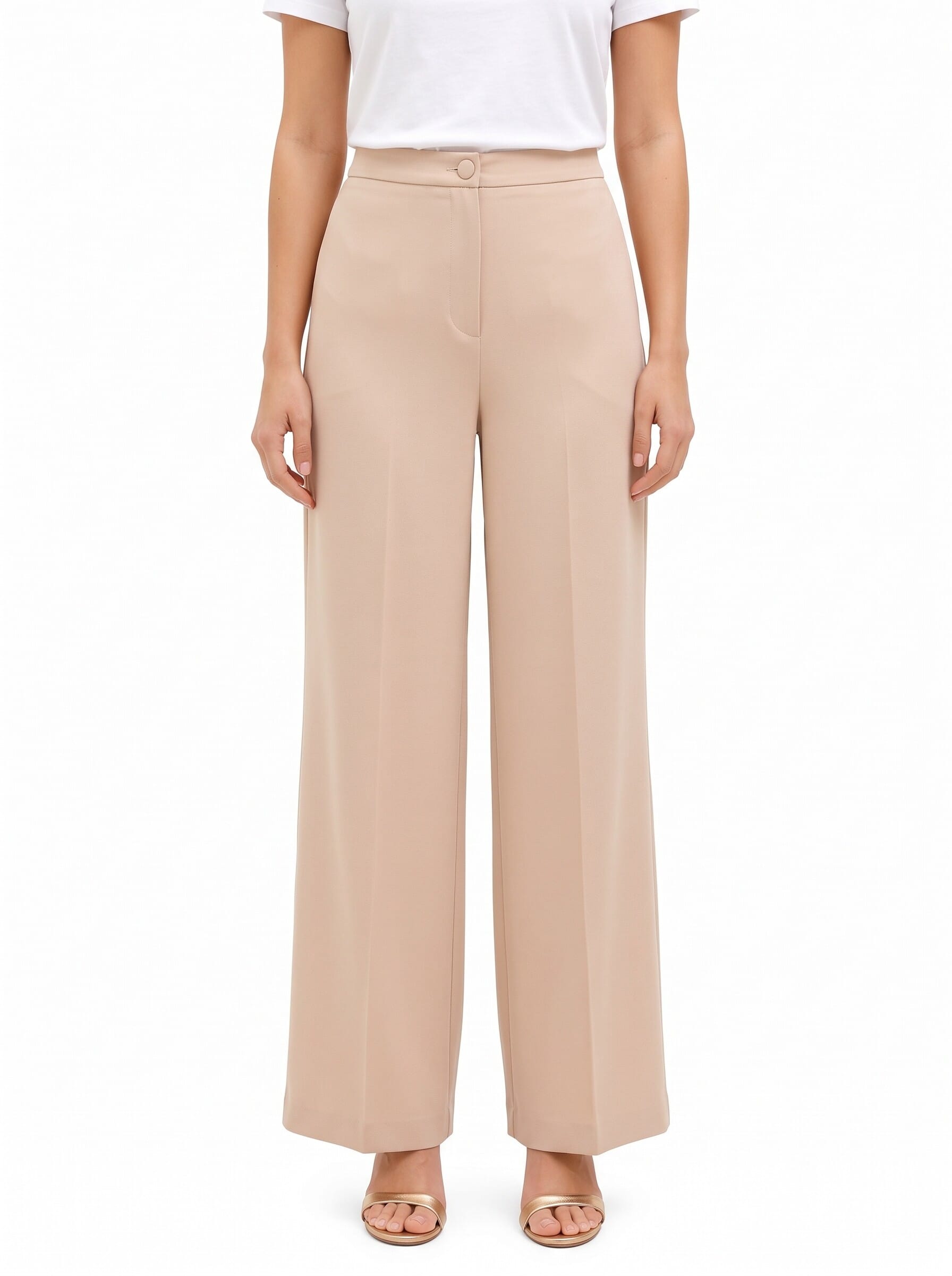 Pantalon Palazzo en tissu Cadi sans poches, modèle Rinascimento
