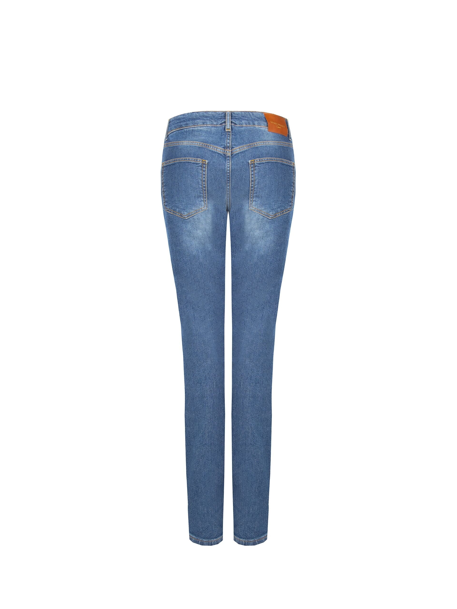 Straight-leg Stretch Jeans, Medium Wash, Rinascimento