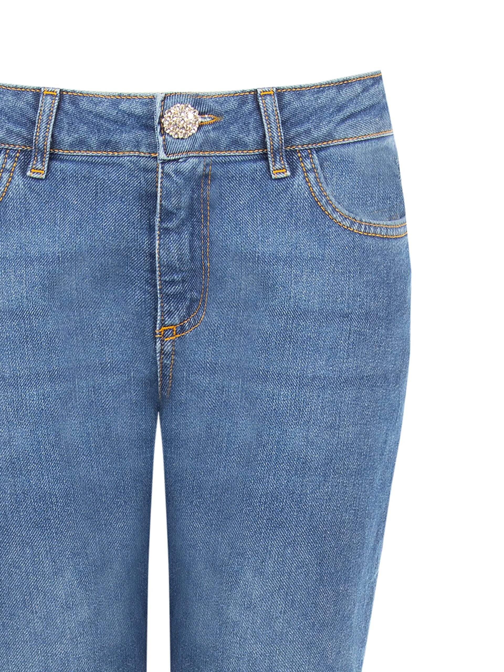 Straight-leg Stretch Jeans, Medium Wash, Rinascimento