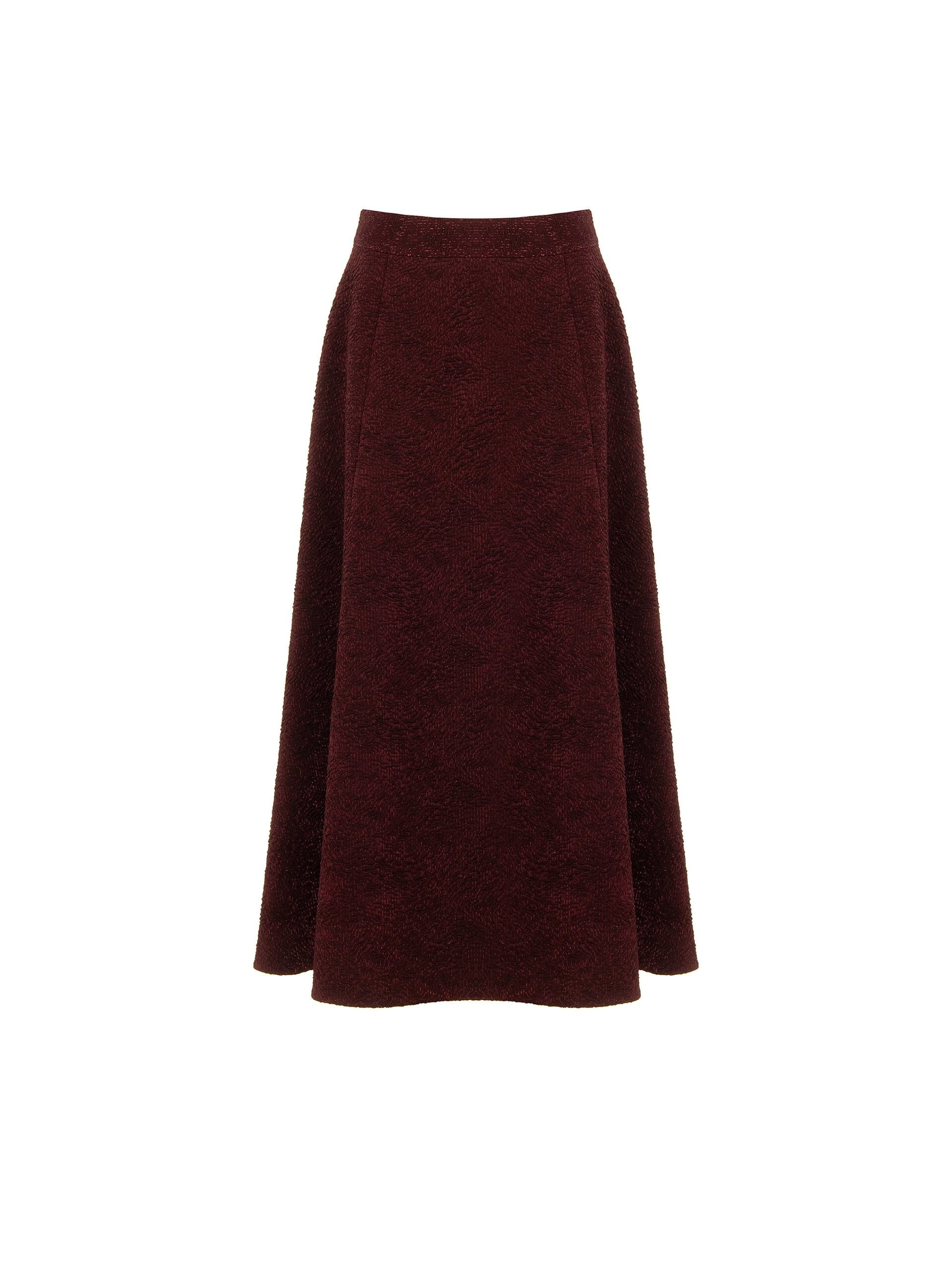 Gonna Lunga Svasata In Jacquard Goffrato Con Lurex Rinascimento