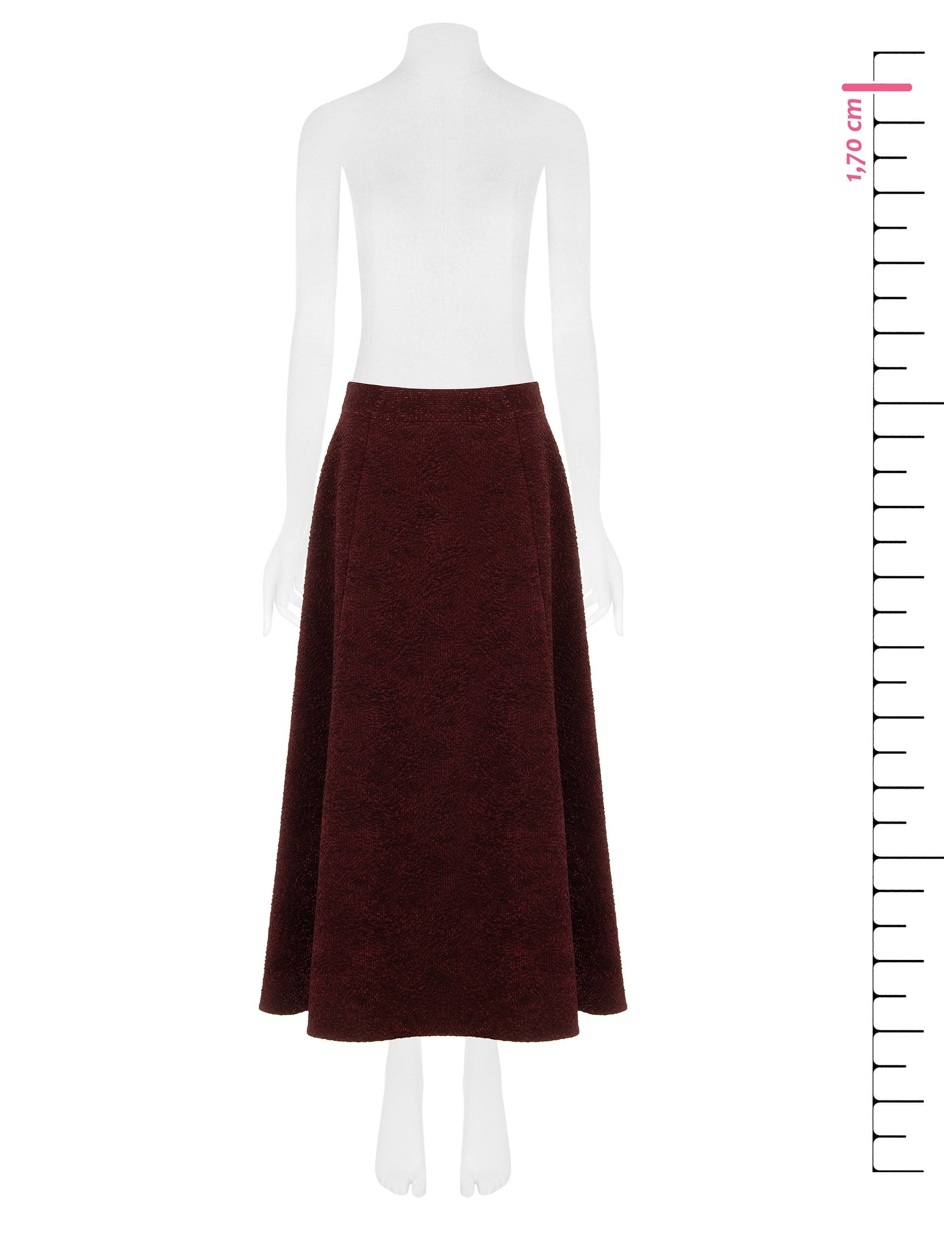 Gonna Lunga Svasata In Jacquard Goffrato Con Lurex Rinascimento
