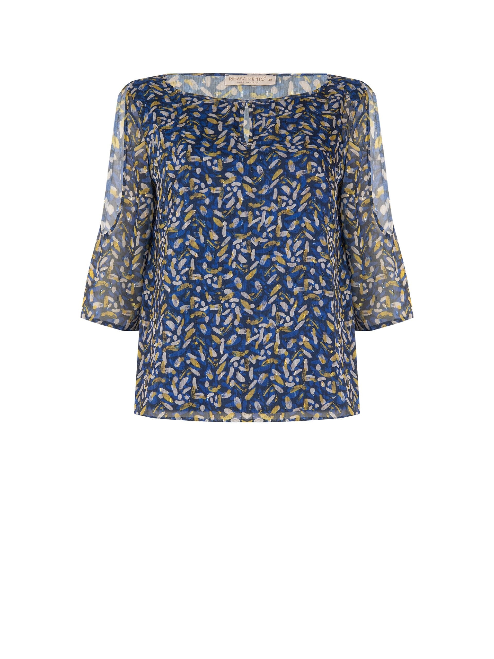 Blusa Curvy Fluida In Georgette Con Scollo A Goccia Spalle Scoperte E Dettagli Lurex Rinascimento Curvy