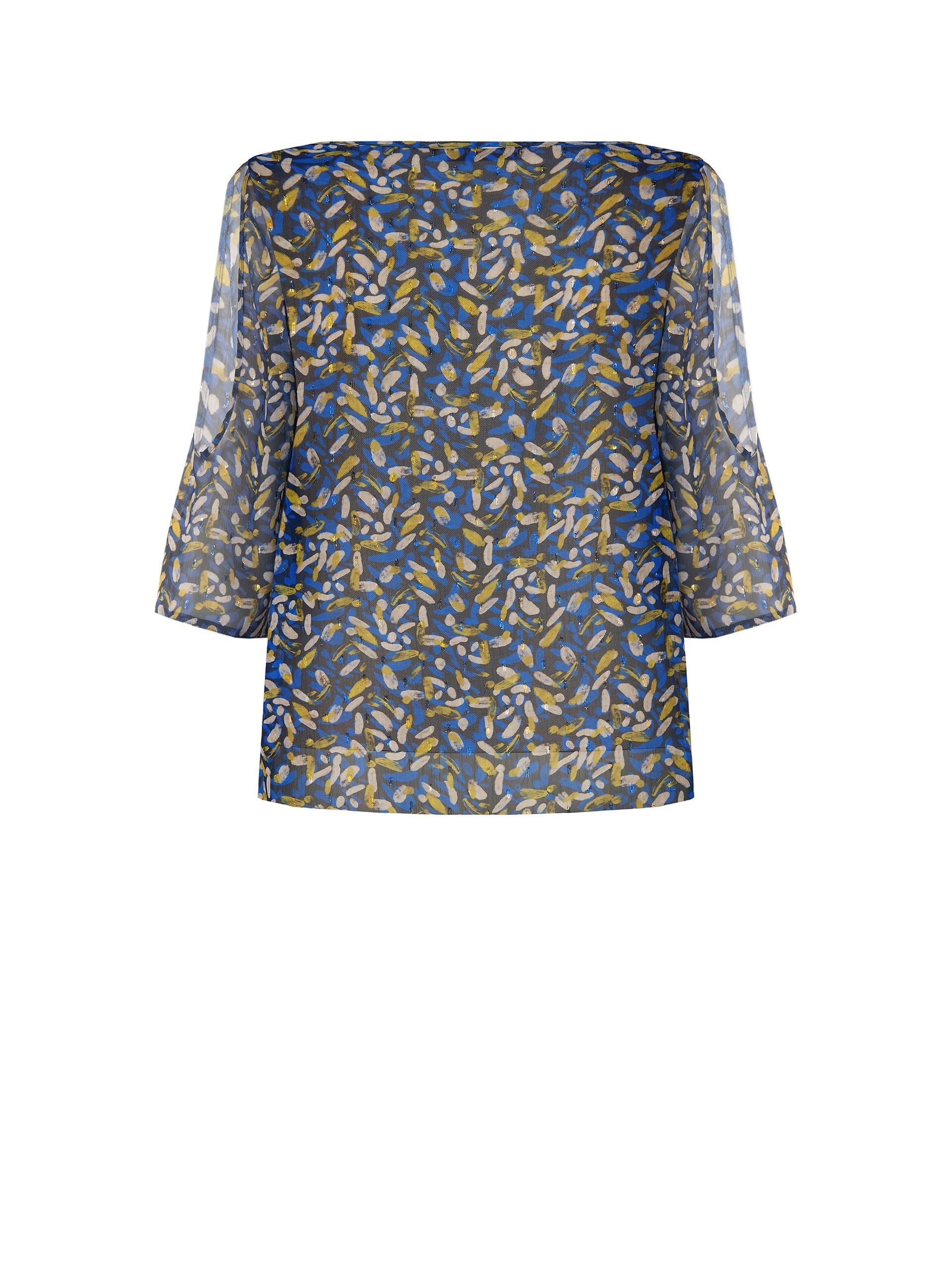 Blusa Curvy Fluida In Georgette Con Scollo A Goccia Spalle Scoperte E Dettagli Lurex Rinascimento Curvy