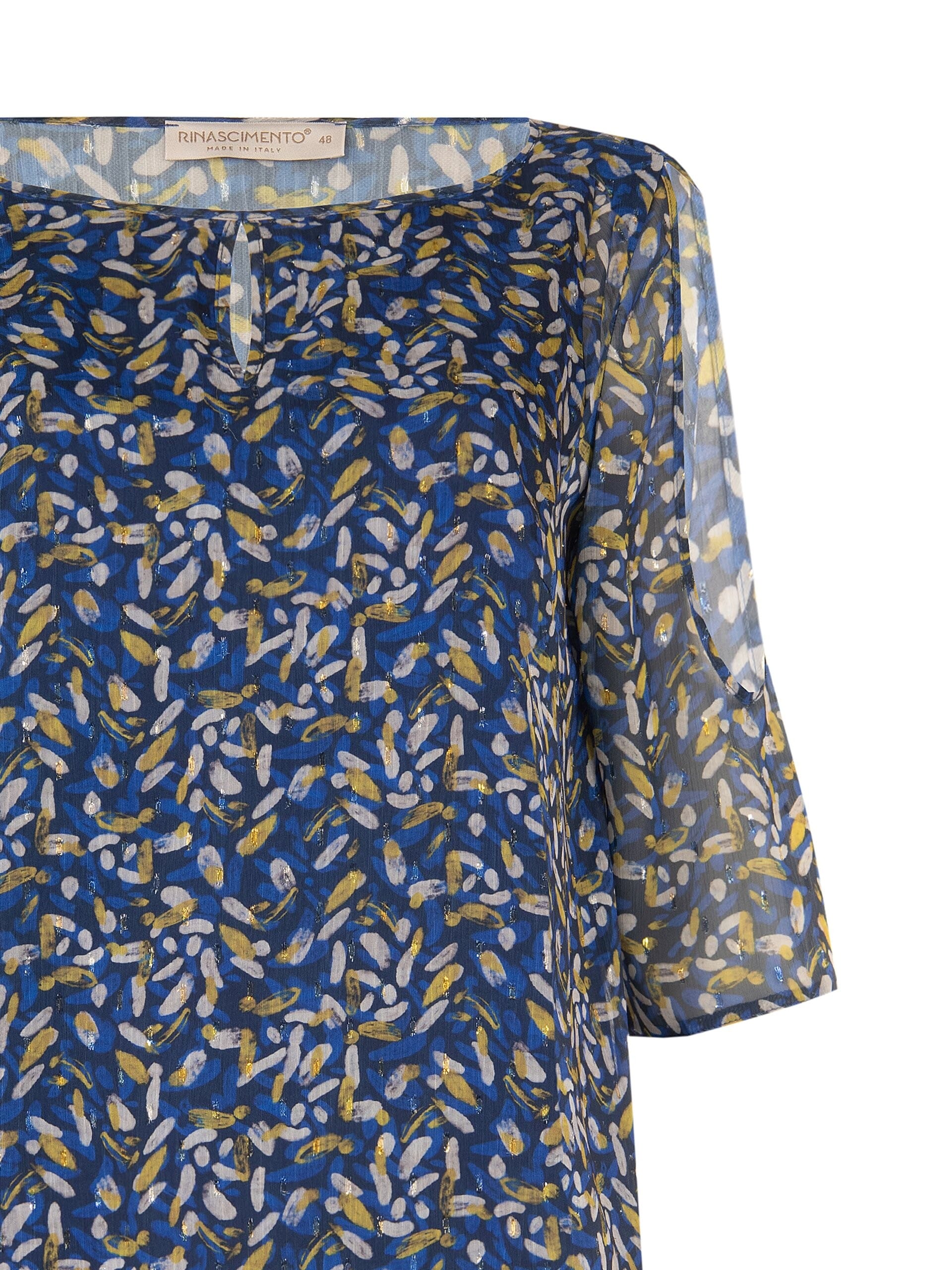Blusa Curvy Fluida In Georgette Con Scollo A Goccia Spalle Scoperte E Dettagli Lurex Rinascimento Curvy