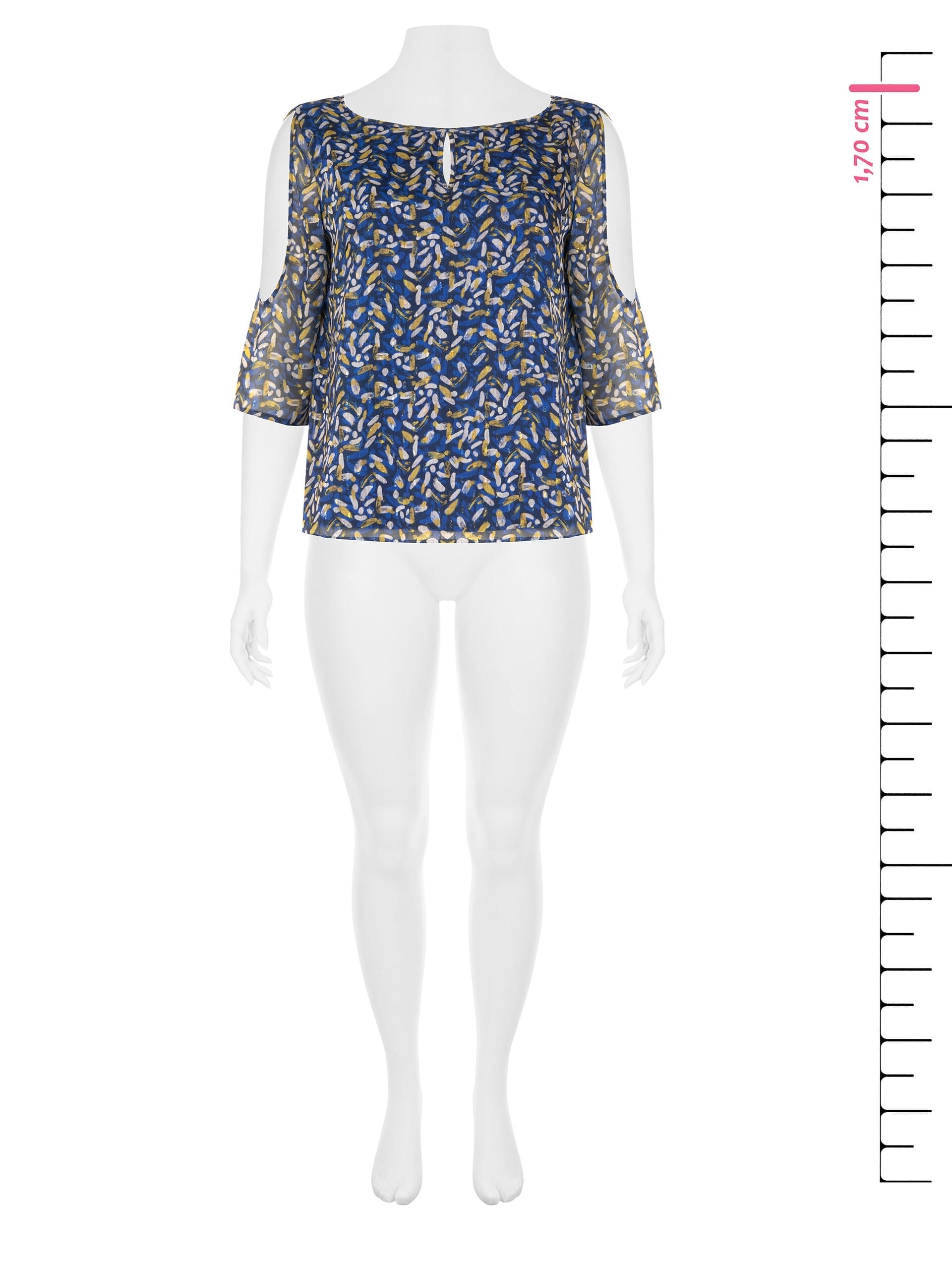 Blusa Curvy Fluida In Georgette Con Scollo A Goccia Spalle Scoperte E Dettagli Lurex Rinascimento Curvy
