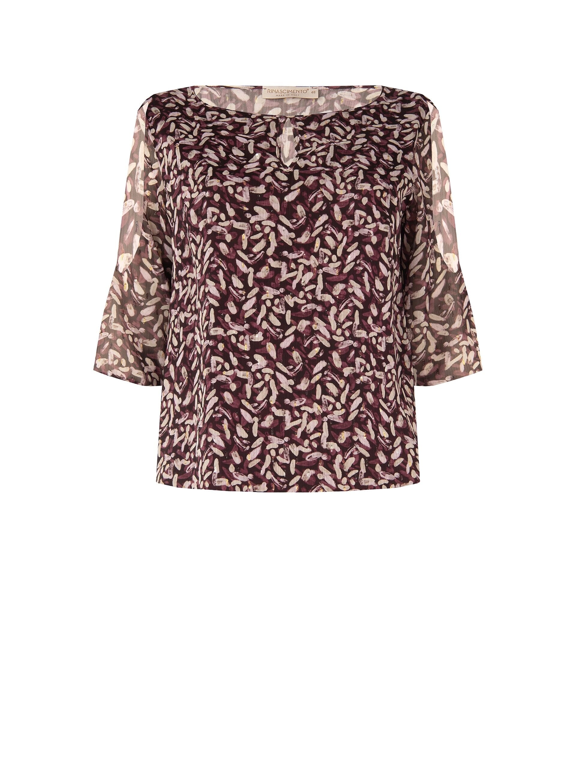 Blusa Curvy Fluida In Georgette Con Scollo A Goccia Spalle Scoperte E Dettagli Lurex Rinascimento Curvy