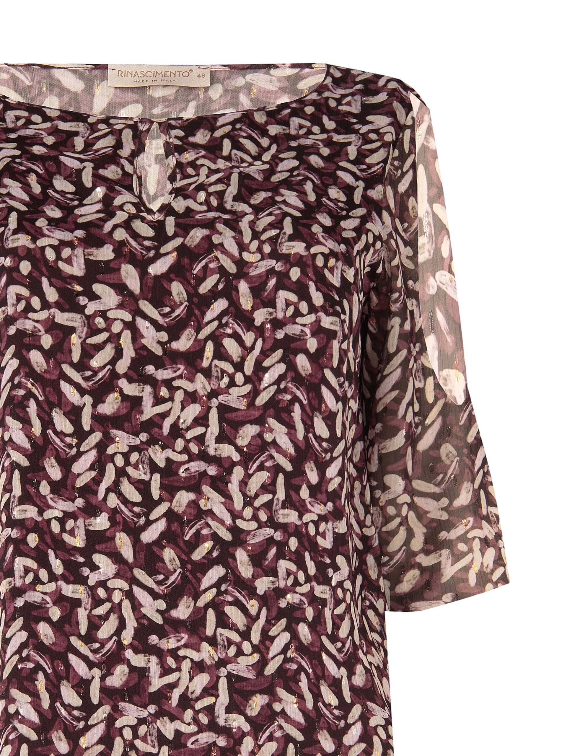 Blusa Curvy Fluida In Georgette Con Scollo A Goccia Spalle Scoperte E Dettagli Lurex Rinascimento Curvy