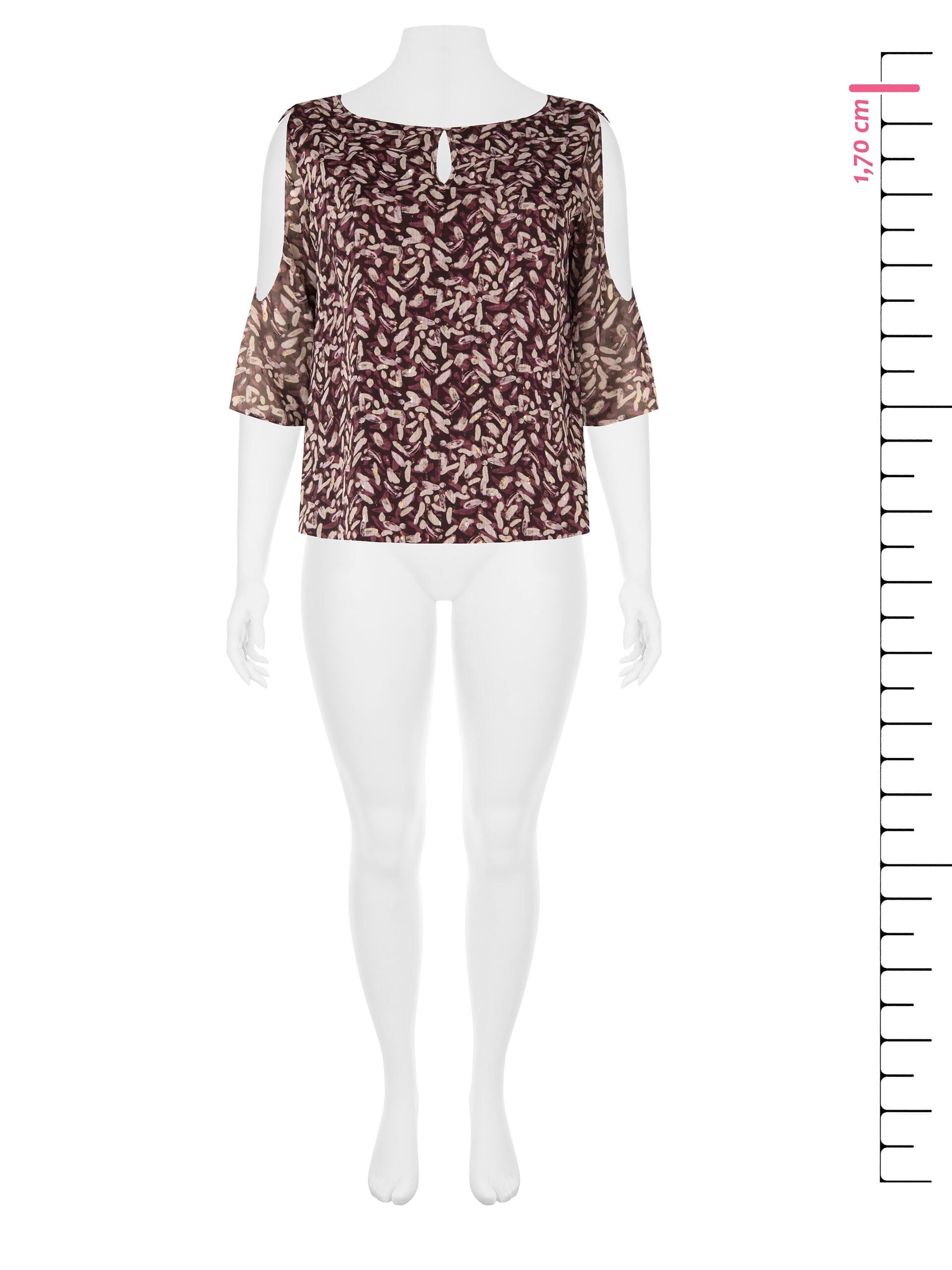 Blusa Curvy Fluida In Georgette Con Scollo A Goccia Spalle Scoperte E Dettagli Lurex Rinascimento Curvy