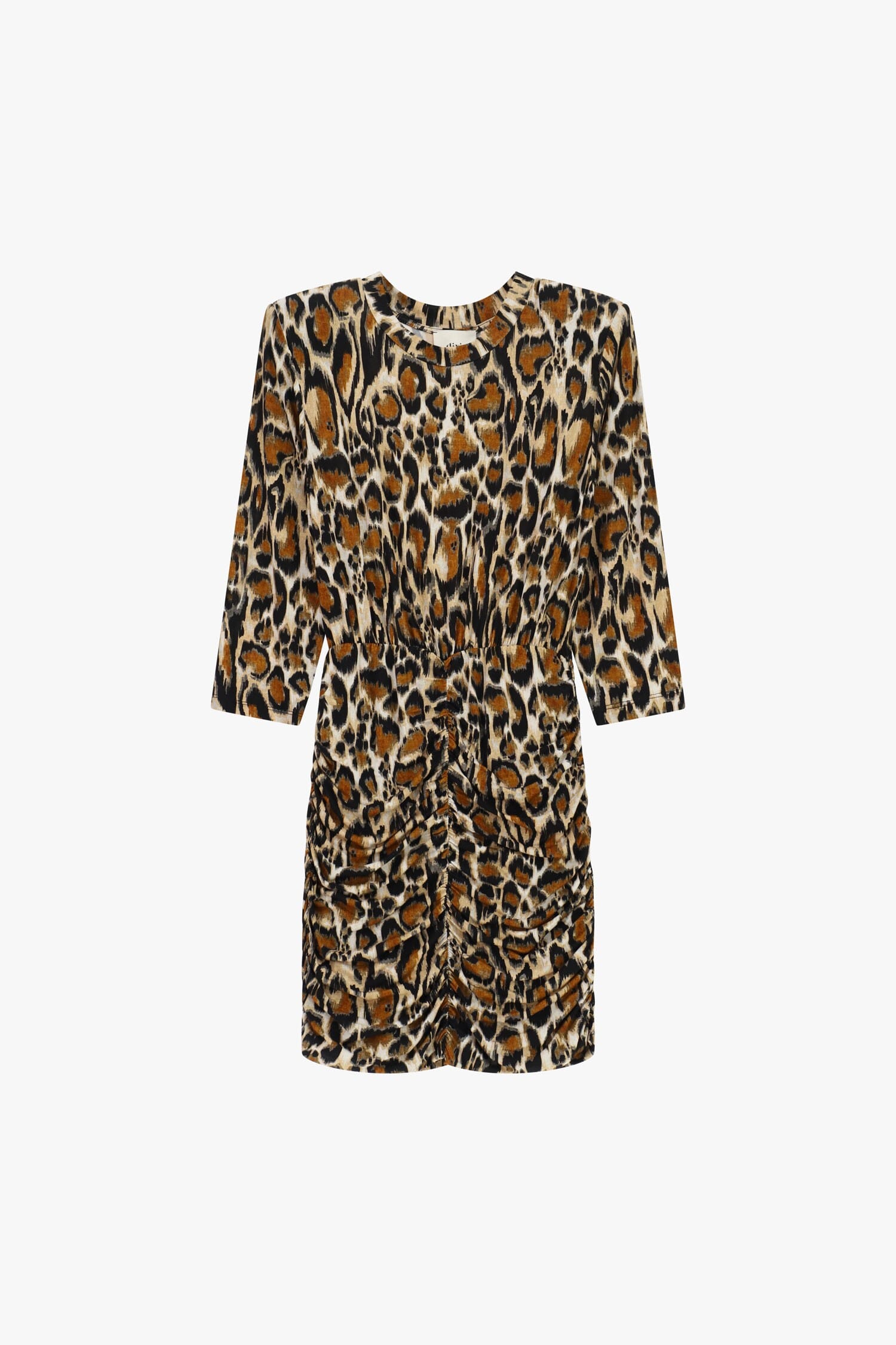 Abito Corto Stampa Animalier Con Arricciature Dixie