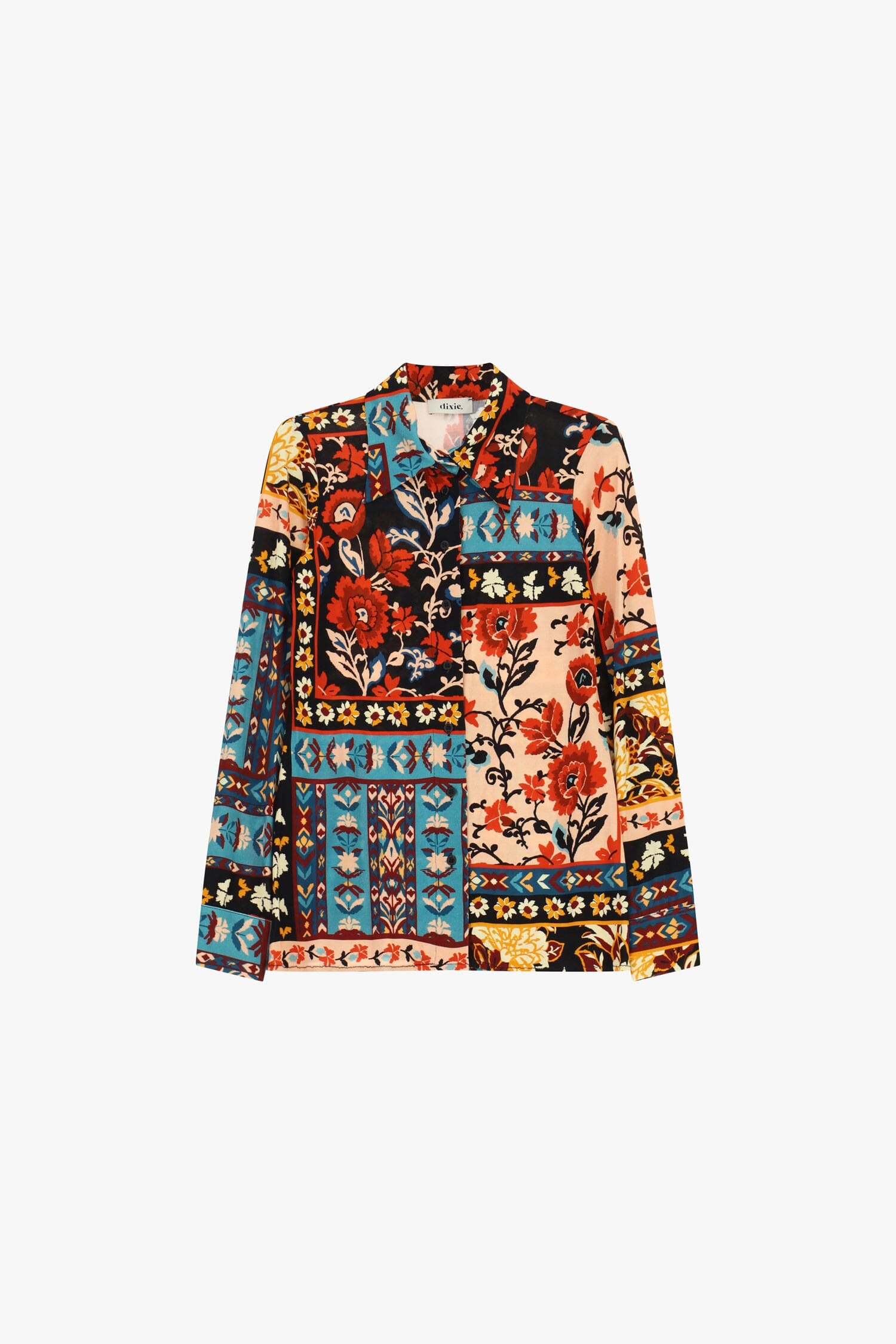 Camicia A Fantasia Floreale Con Colletto Classico Dixie