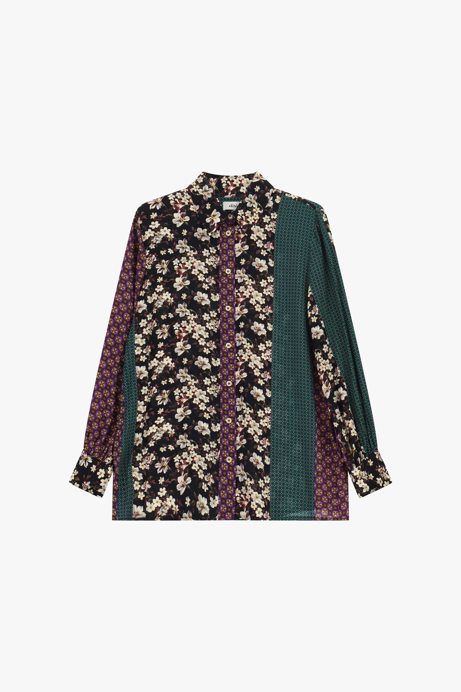 Camicia Fantasia Patchwork Con Motivo Floreale Dixie