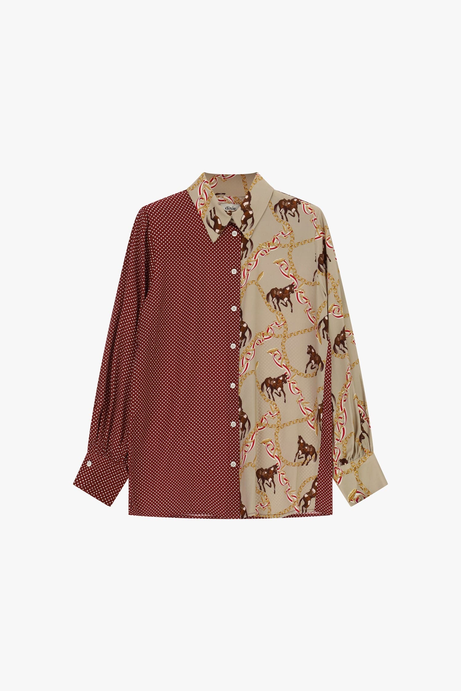 Camicia Fantasia Patch Con Stampa Cavalli E Pois Dixie
