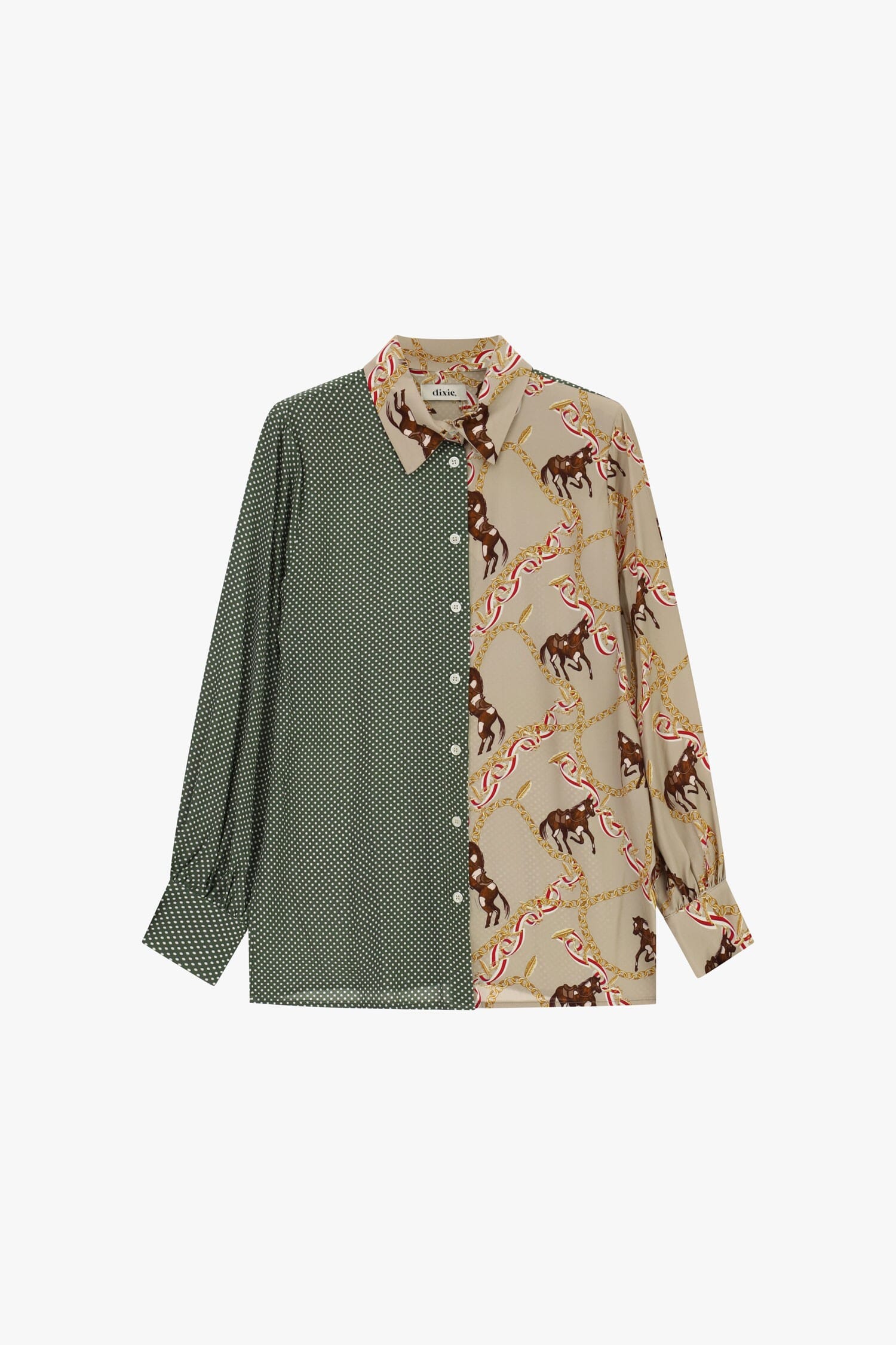 Camicia Fantasia Patch Con Stampa Cavalli E Pois Dixie