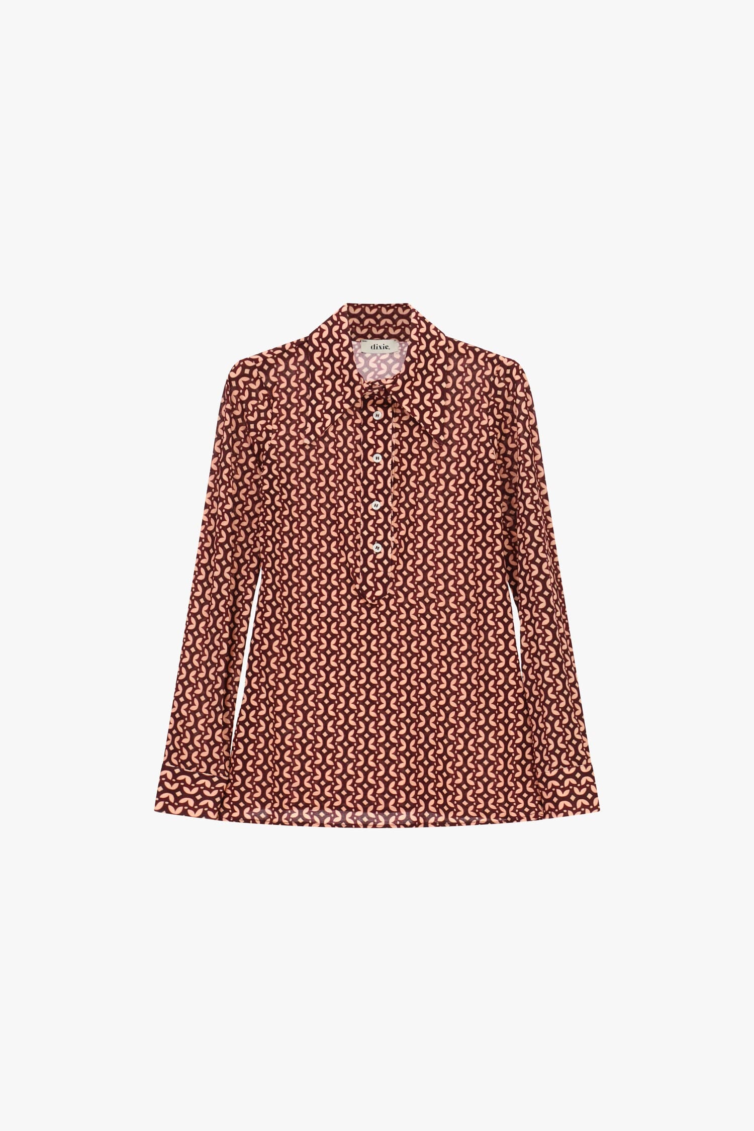 Dixie Geometric Print Shirt with Front Buttons