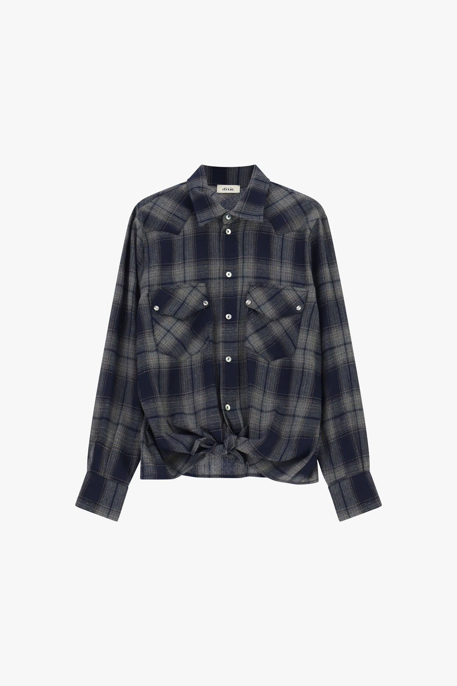 Dixie Checked Shirt with Two Pockets and Front Knot