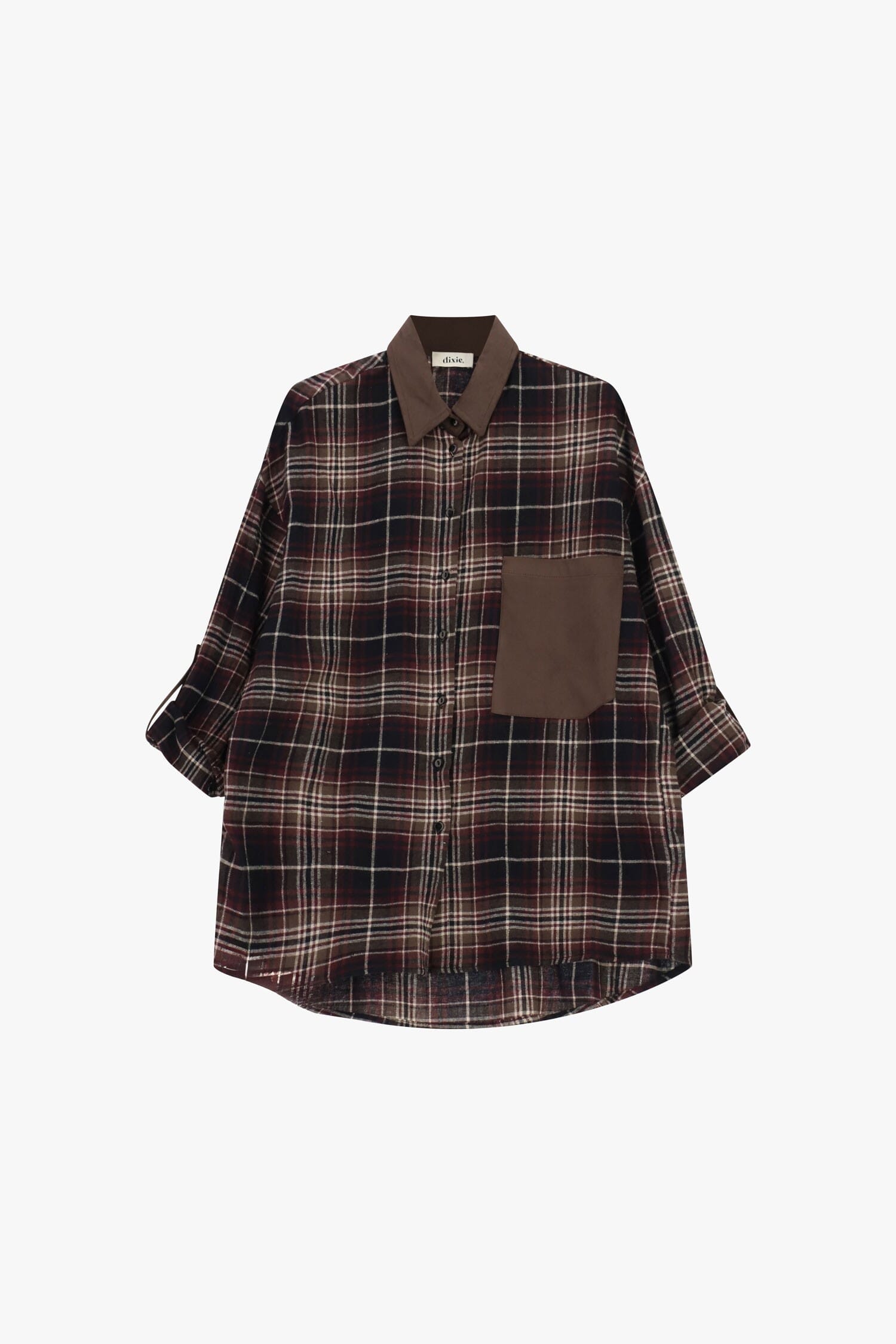 Dixie Checked Shirt with Pocket and Contrast Collar