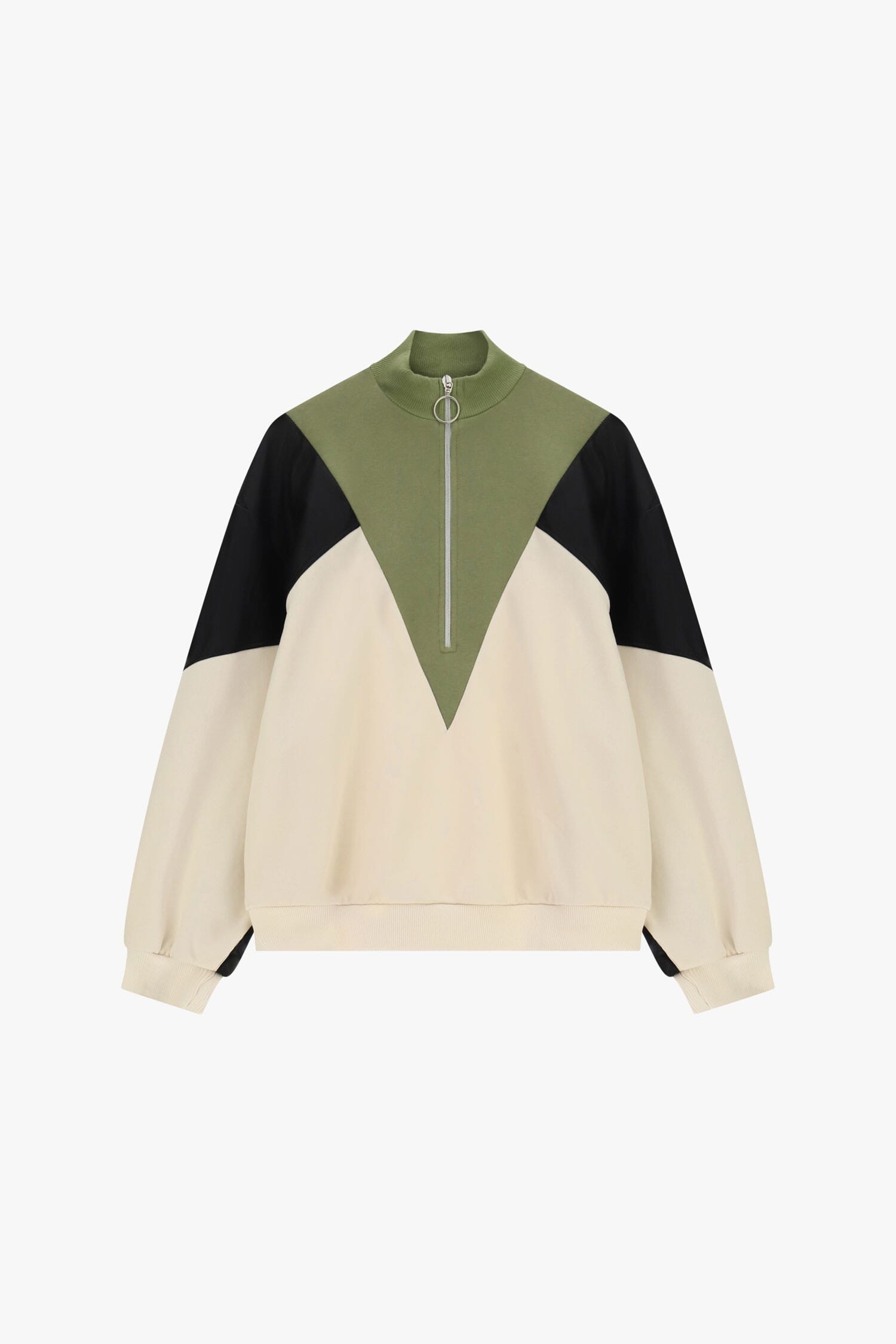 Felpa Senza Cappuccio Con Zip E Dettagli Geometrici Dixie