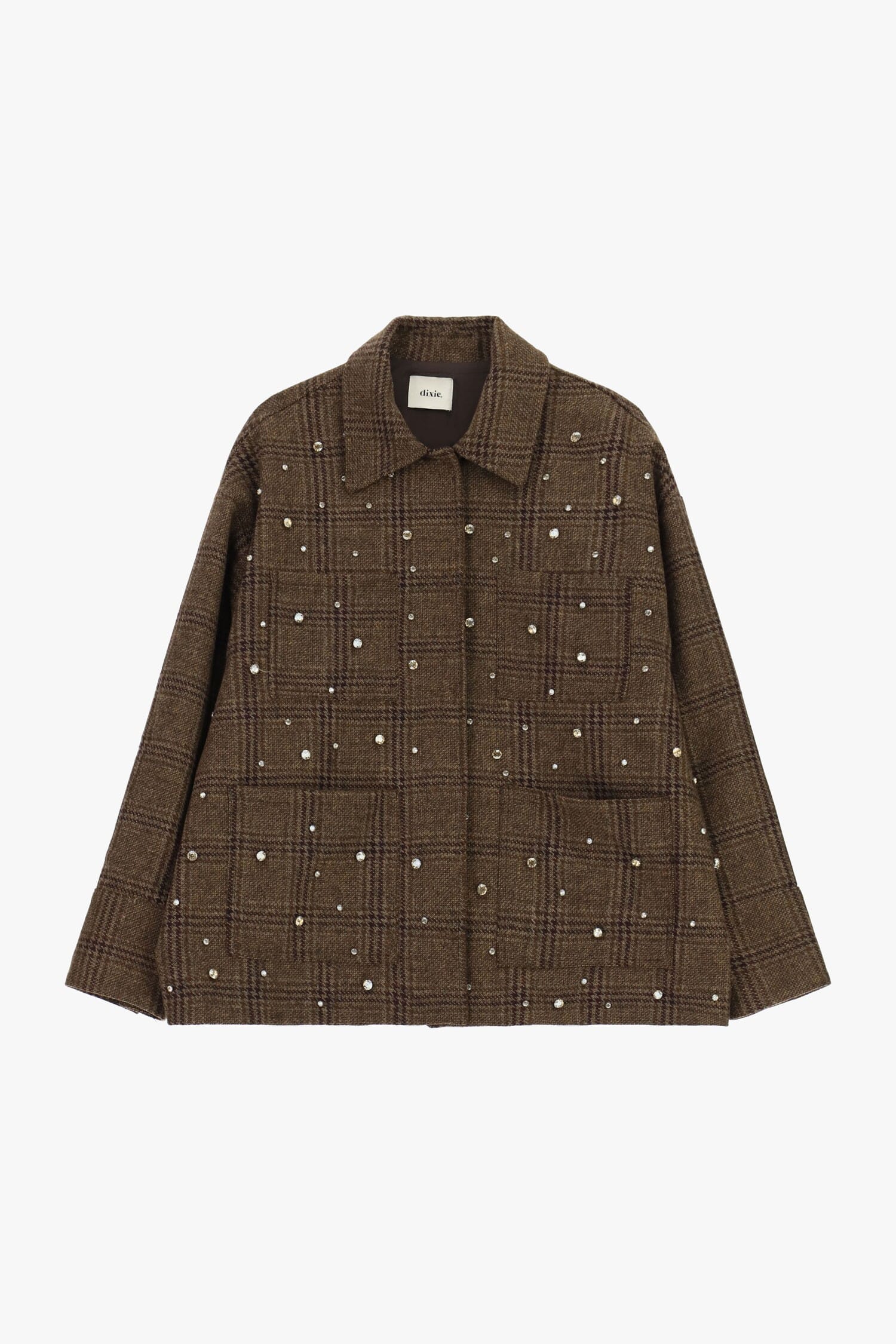 Veste chemise à carreaux avec applications brillantes Dixie