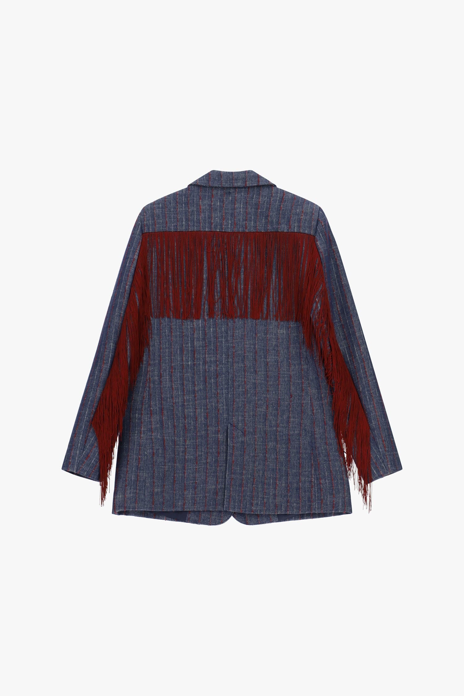 Blazer à rayures avec longues franges décoratives Dixie