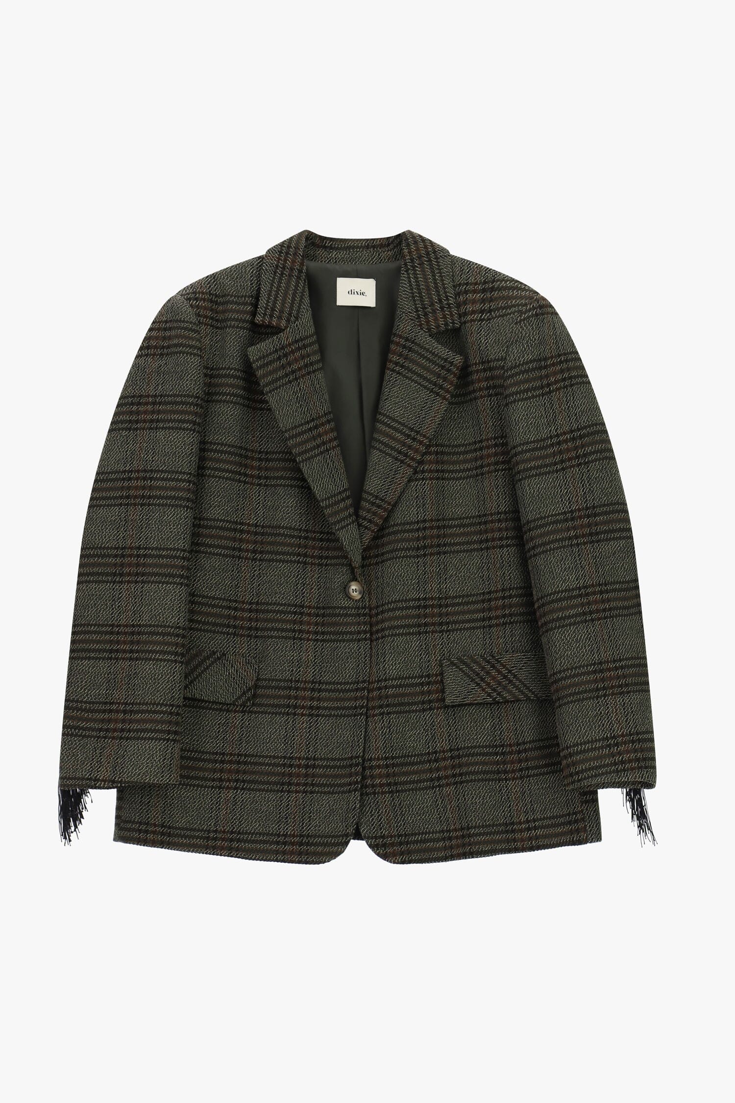 Blazer à carreaux avec franges décoratives Dixie