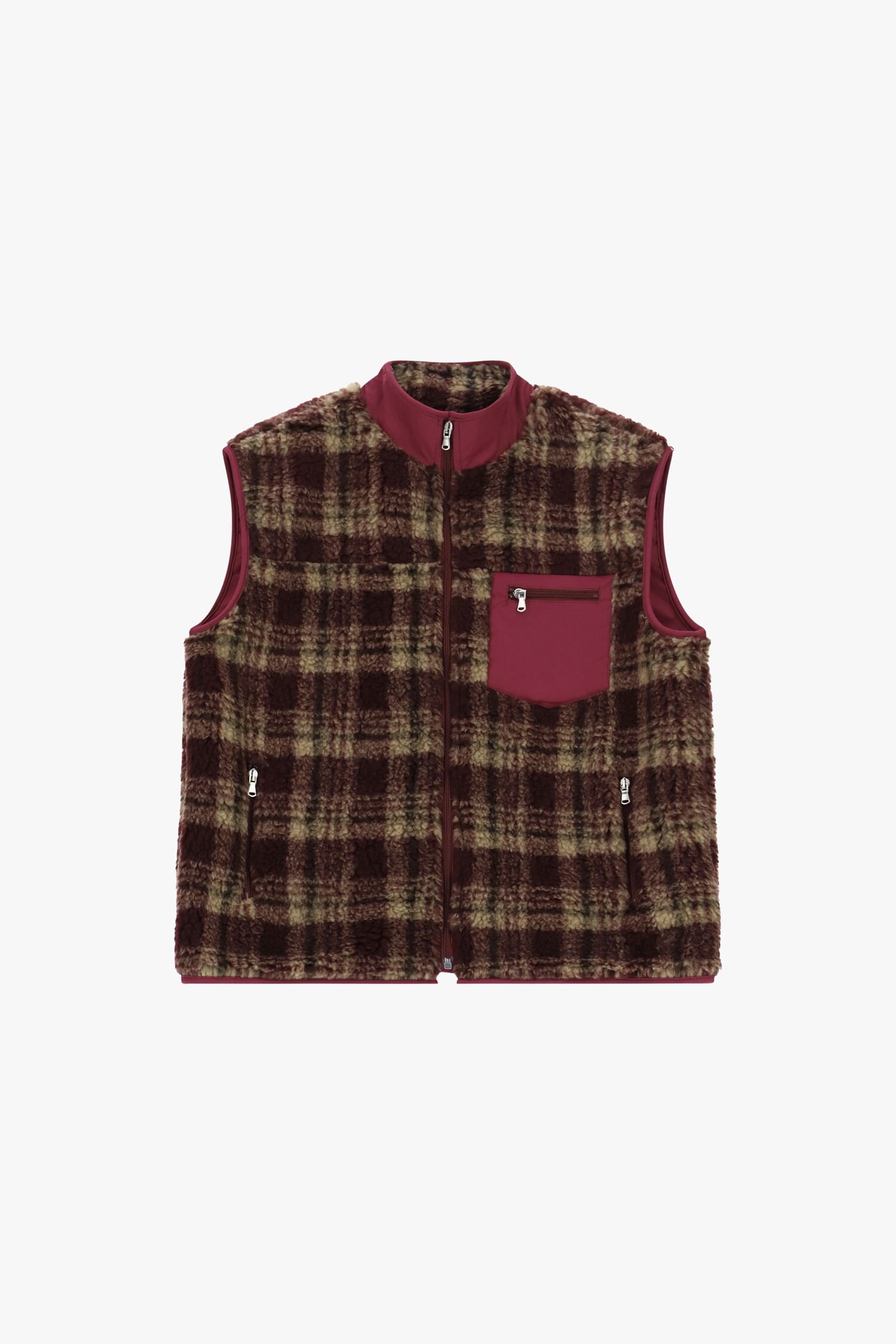 Gilet sans manches à carreaux avec poche zippée Dixie