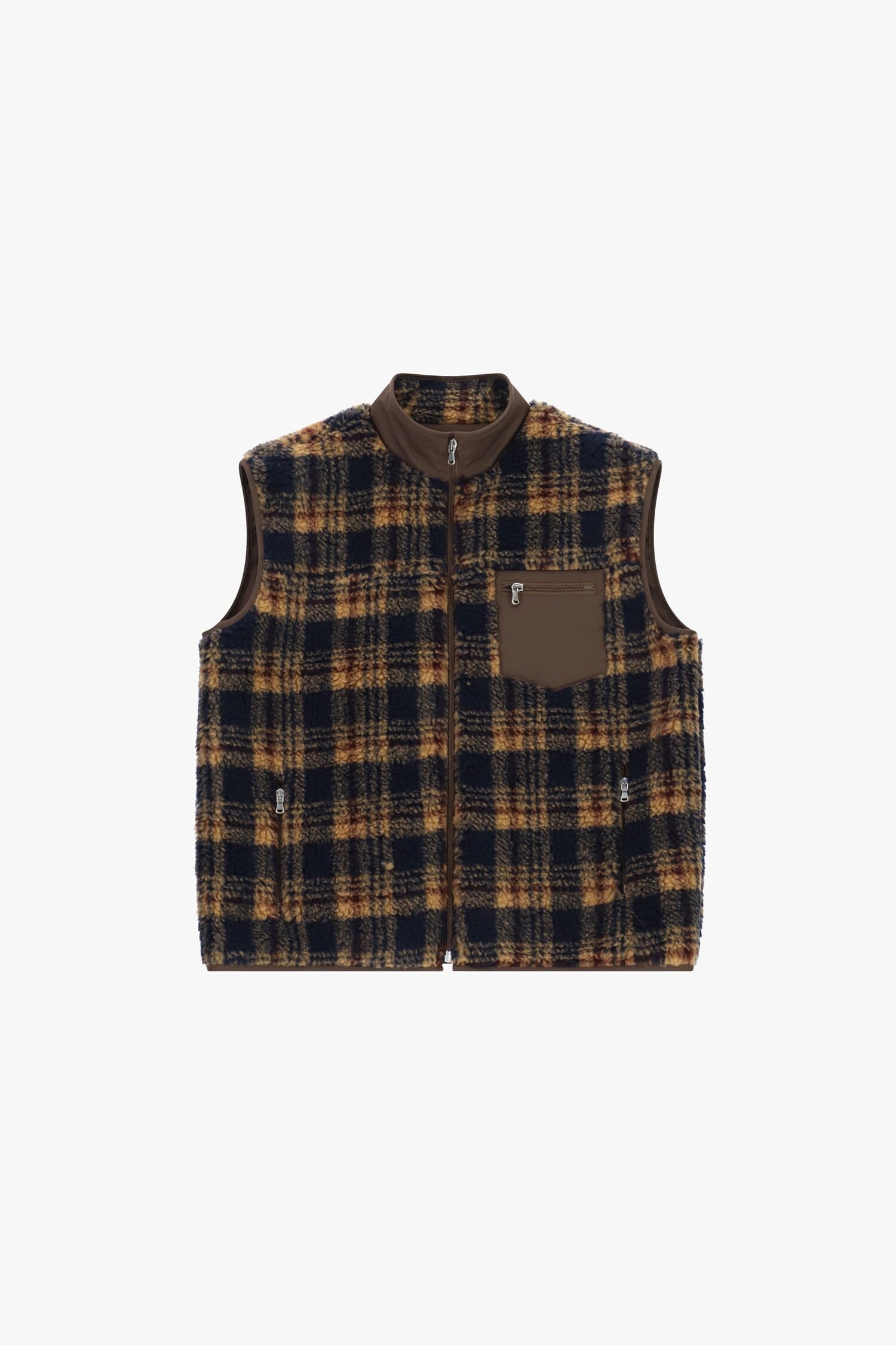 Gilet sans manches à carreaux avec poche zippée Dixie