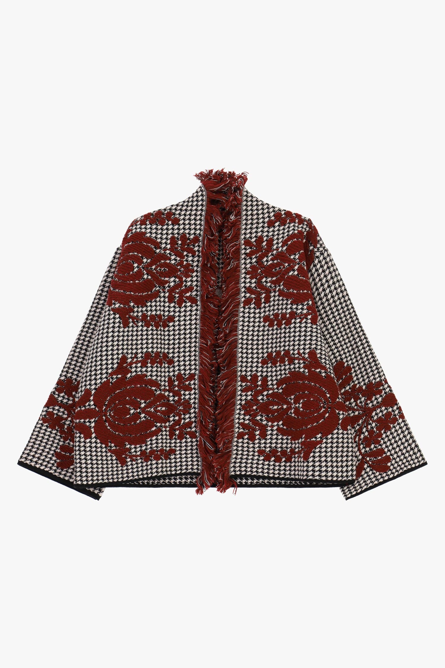 Cape Jacquard à motif floral et franges Dixie