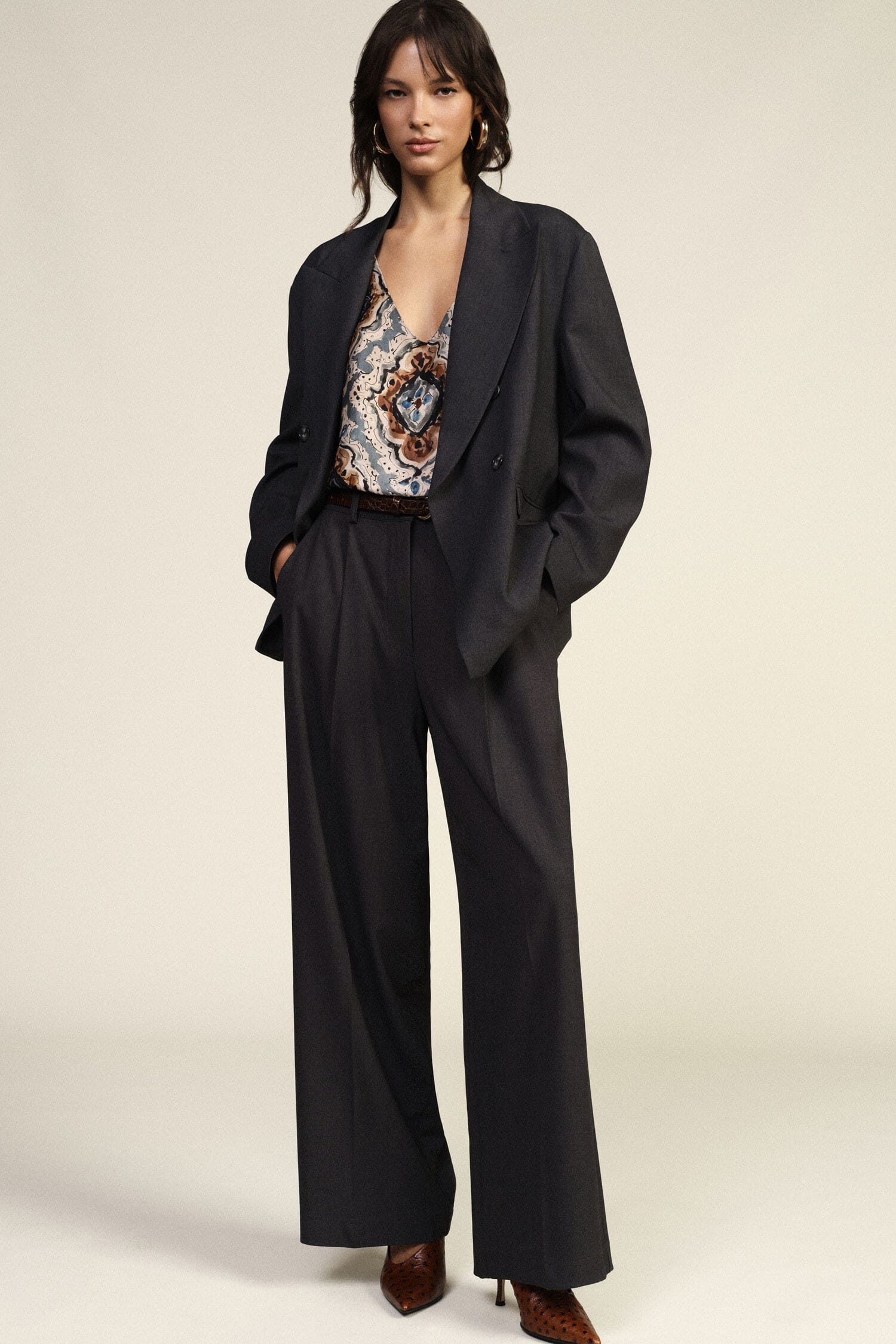Pantalon Palazzo taille haute à pinces Dixie